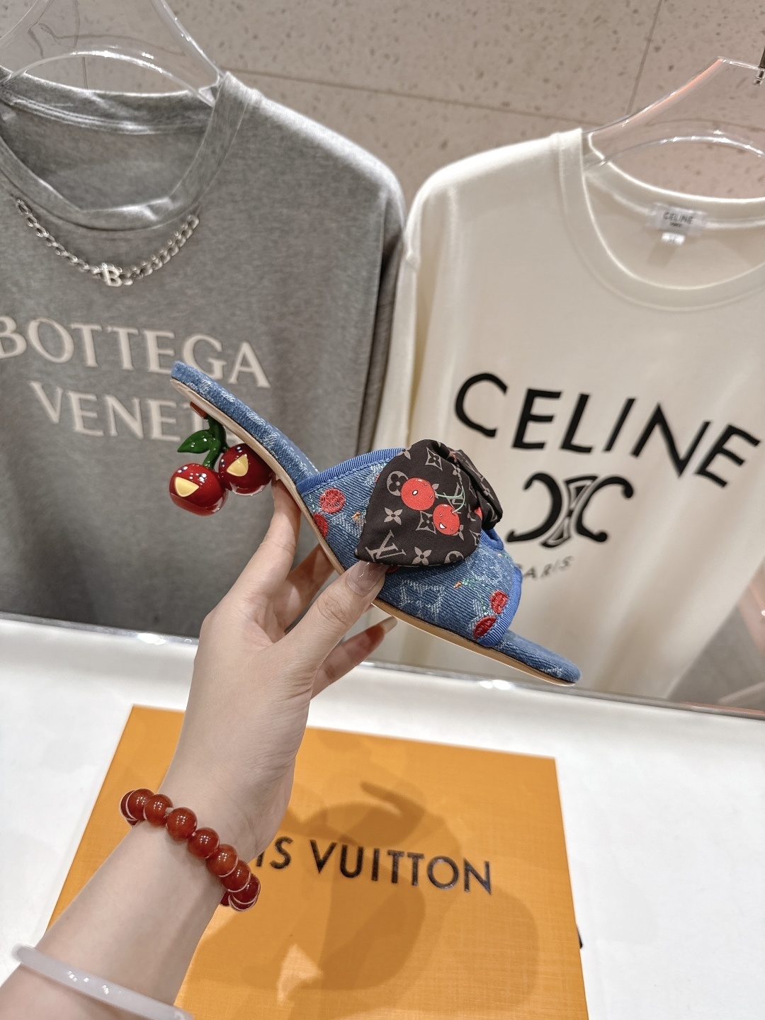 Louis Vuitton x Murakami Cherry Monogram Denim Bow Mules