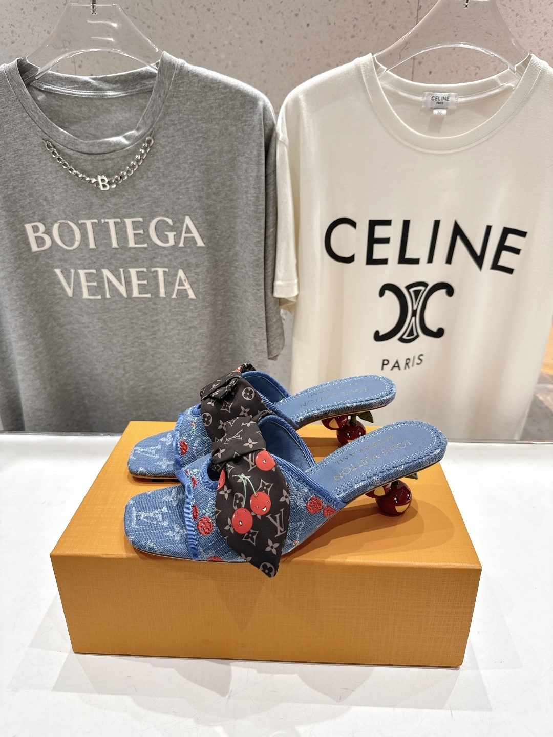 Louis Vuitton x Murakami Cherry Monogram Denim Bow Mules