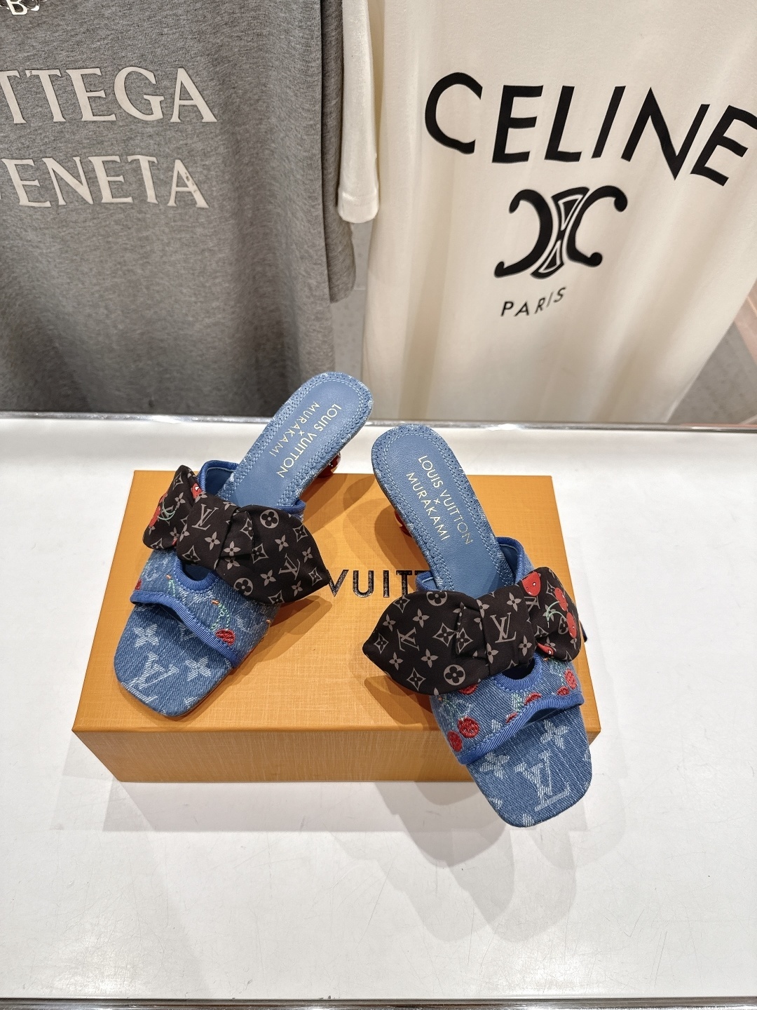 Louis Vuitton x Murakami Cherry Monogram Denim Bow Mules