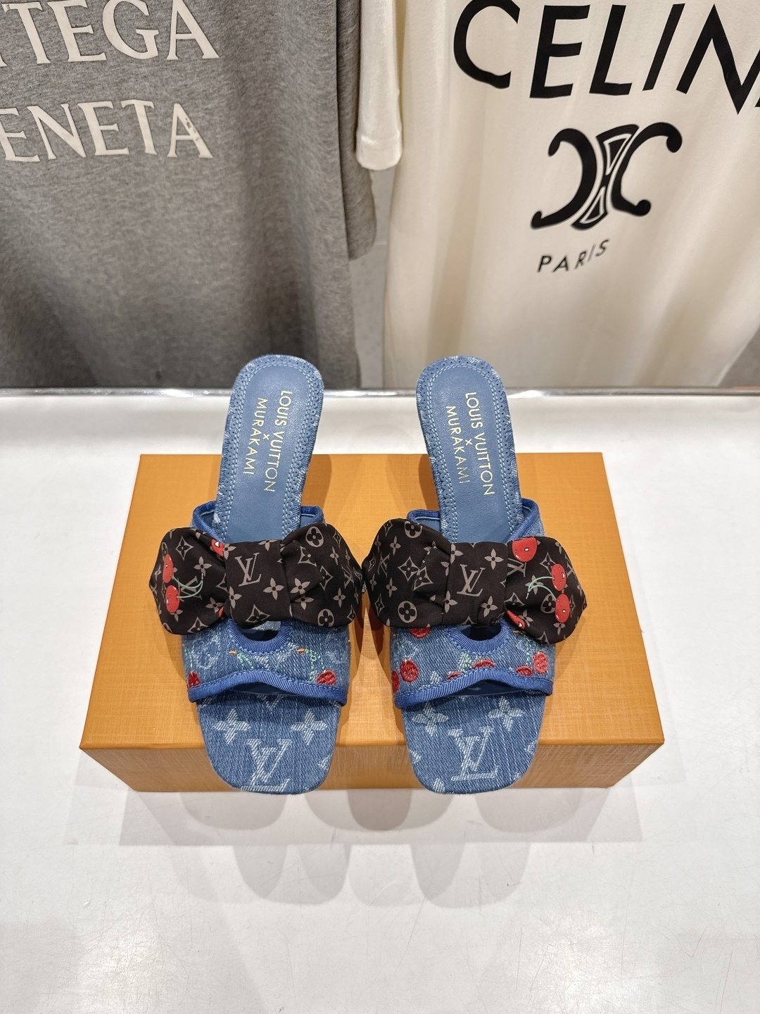Louis Vuitton x Murakami Cherry Monogram Denim Bow Mules