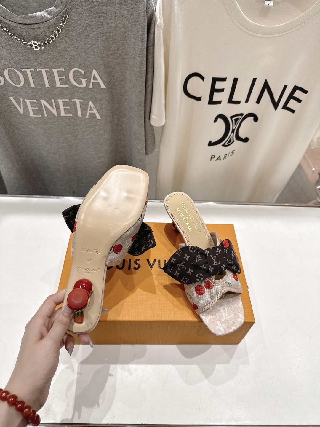 Louis Vuitton x Murakami Cherry Monogram Bow Mule Sandals