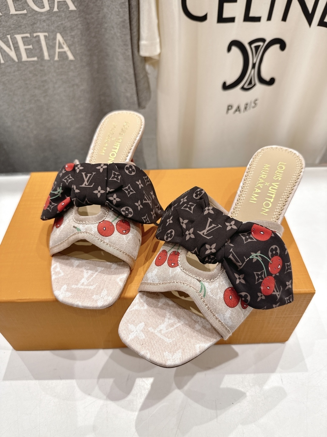 Louis Vuitton x Murakami Cherry Monogram Bow Mule Sandals