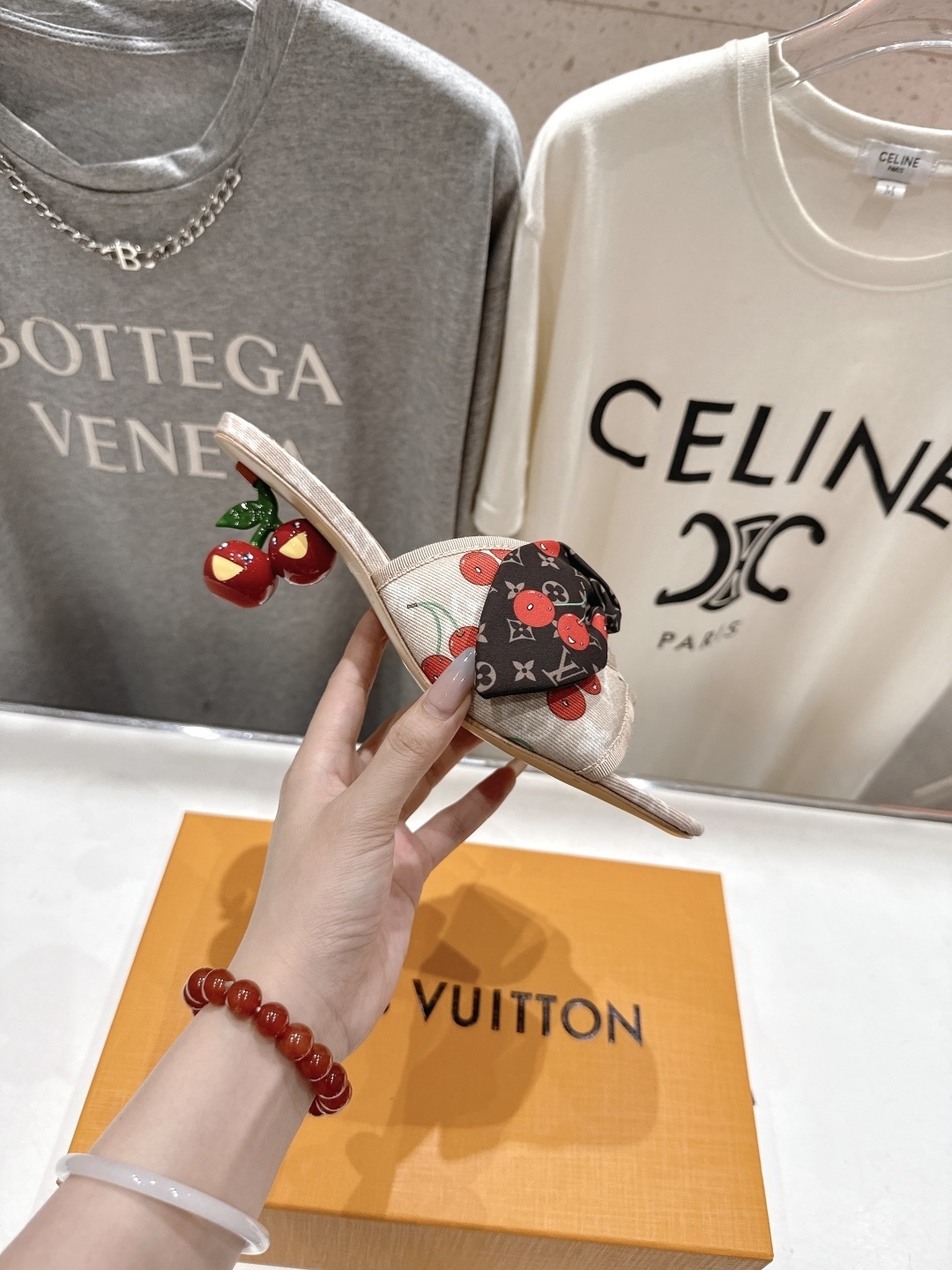 Louis Vuitton x Murakami Cherry Monogram Bow Mule Sandals