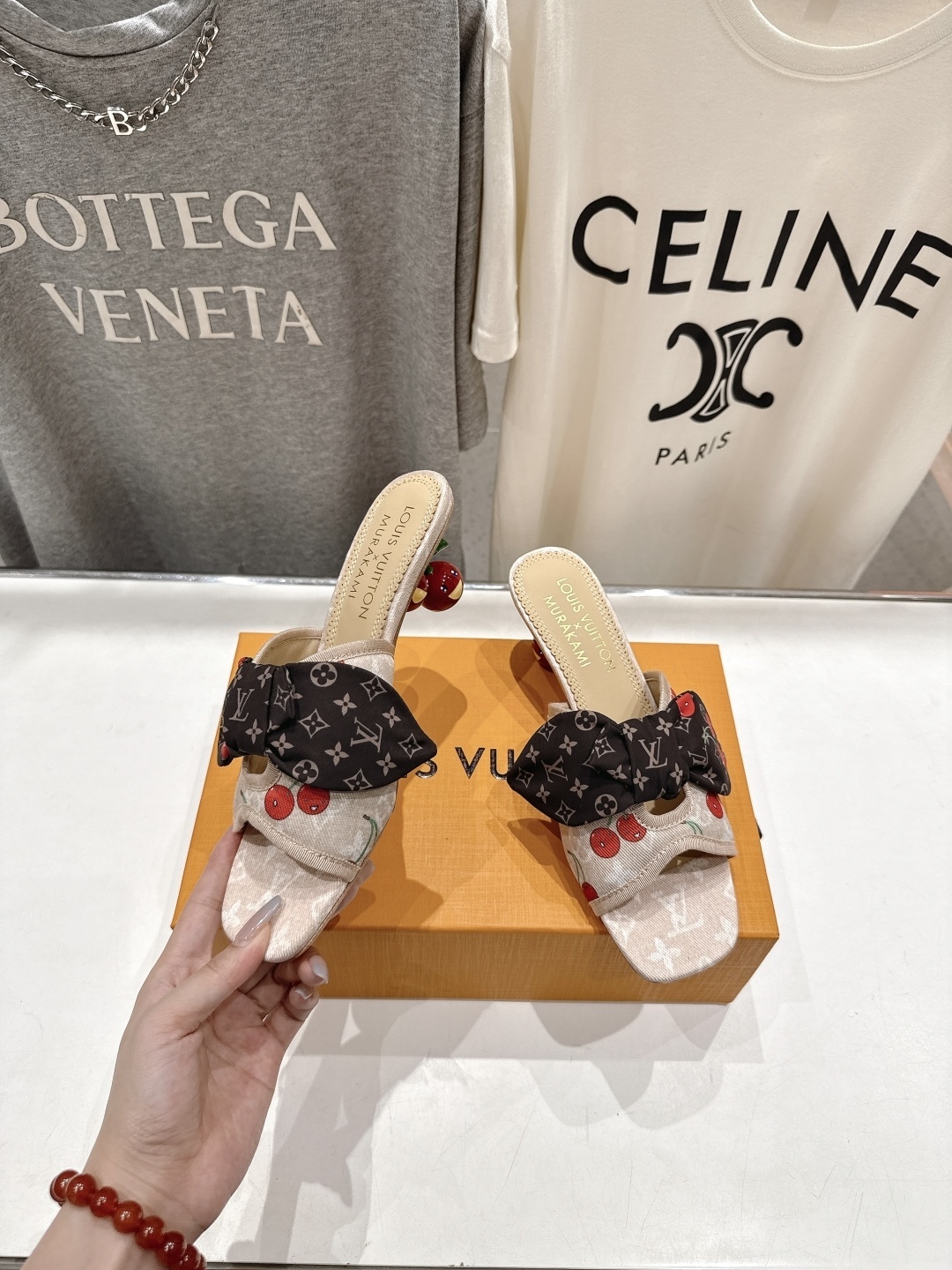 Louis Vuitton x Murakami Cherry Monogram Bow Mule Sandals