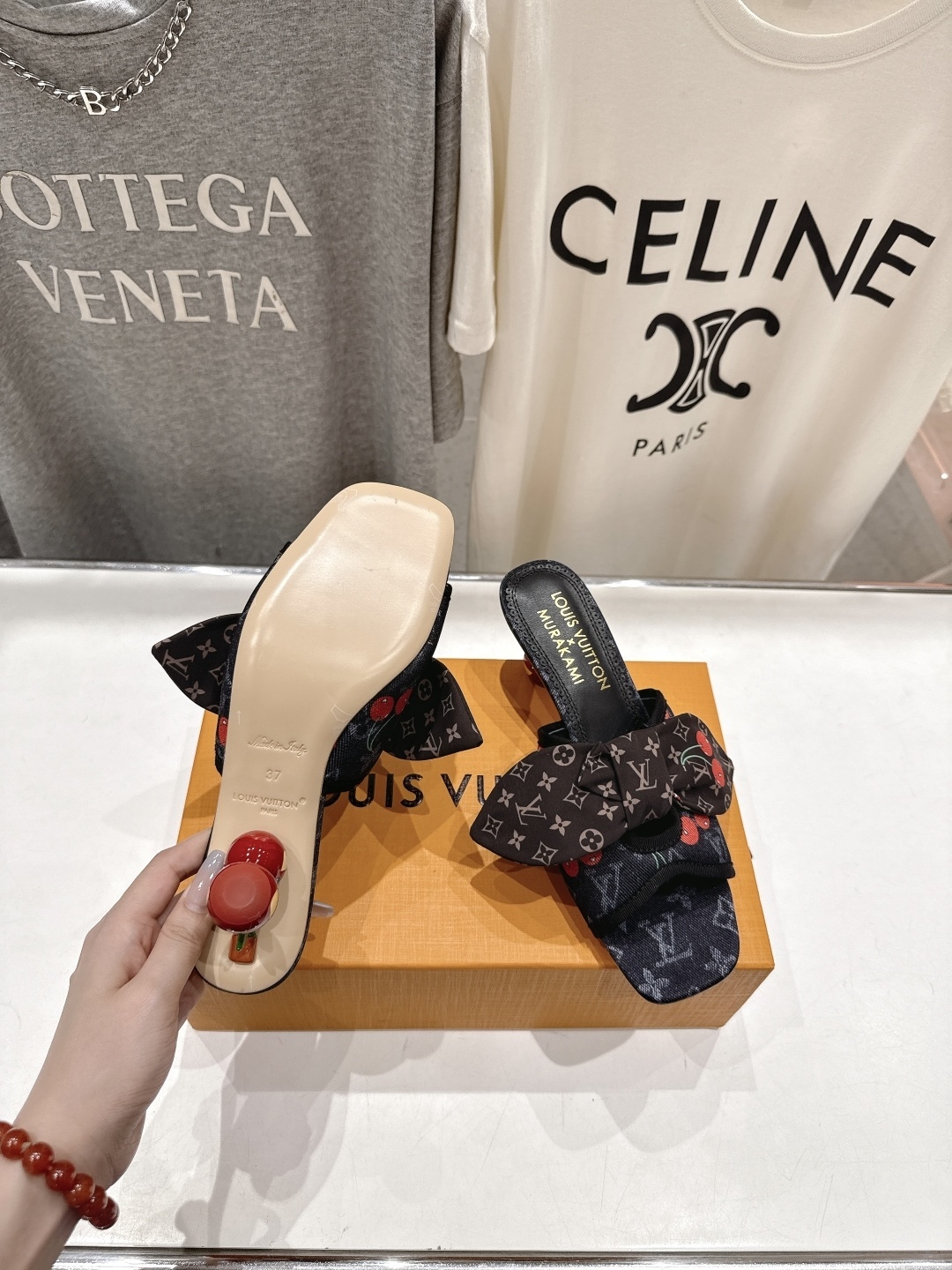 Louis Vuitton x Murakami Monogram Cerises Bow Slides