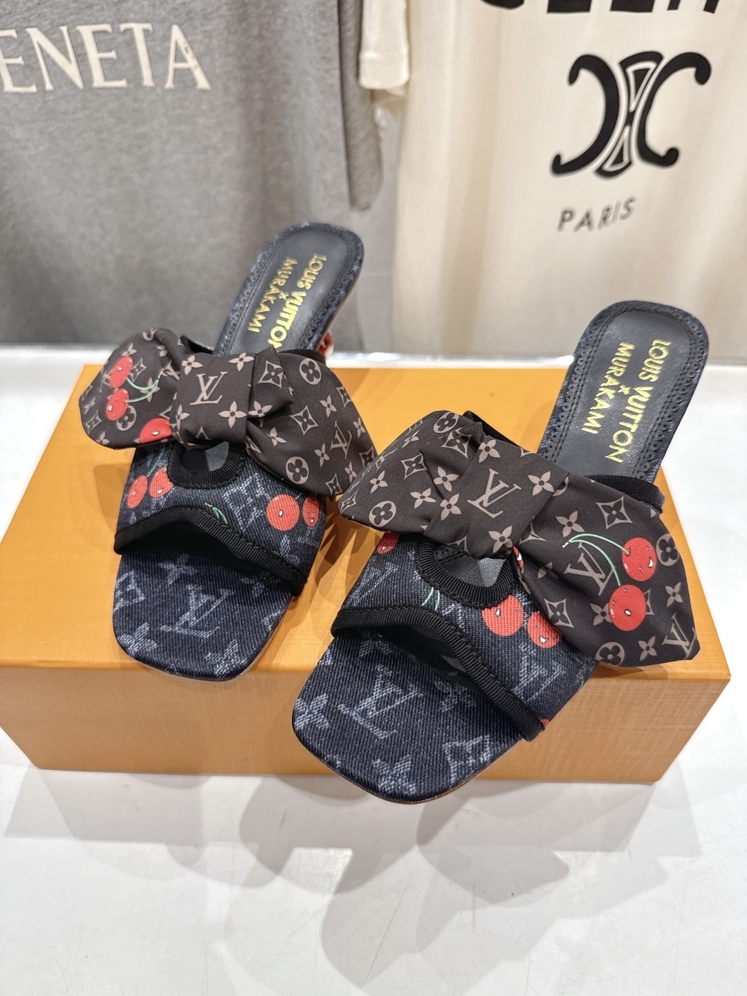 Louis Vuitton x Murakami Monogram Cerises Bow Slides