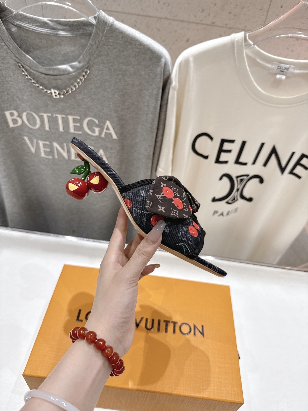 Louis Vuitton x Murakami Monogram Cerises Bow Slides