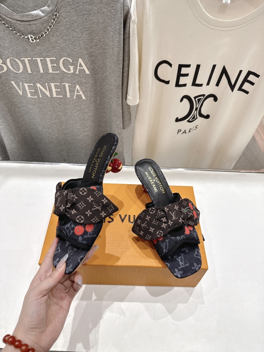 Louis Vuitton x Murakami Monogram Cerises Bow Slides