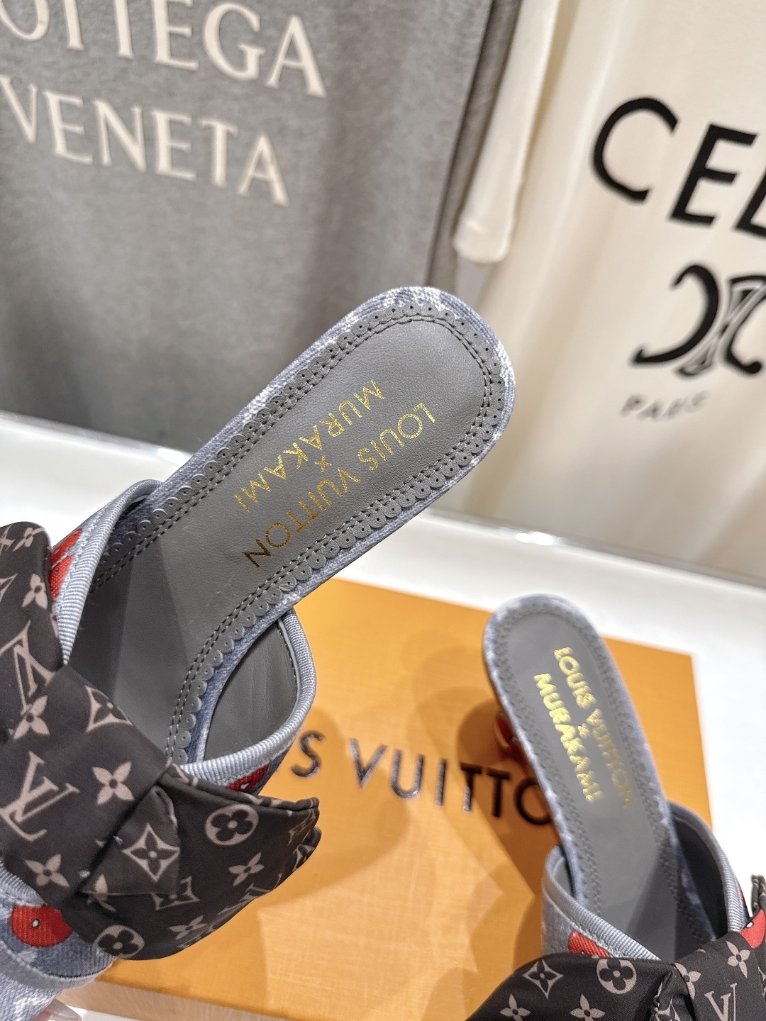 Louis Vuitton x Murakami Cherry Monogram Denim Bow Mules