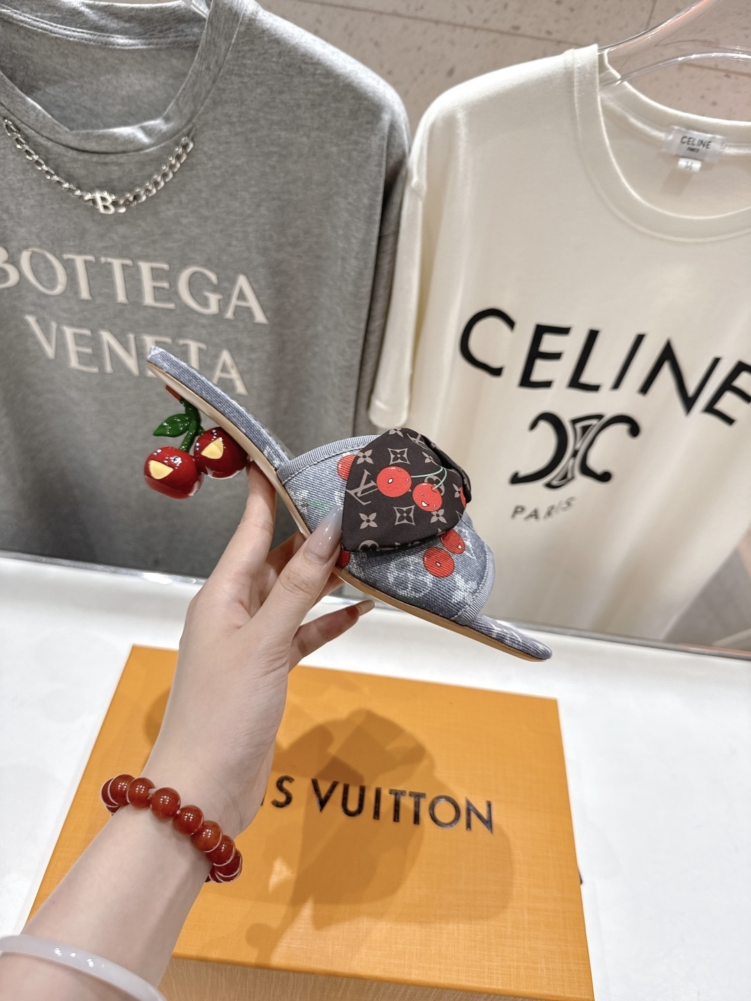 Louis Vuitton x Murakami Cherry Monogram Denim Bow Mules