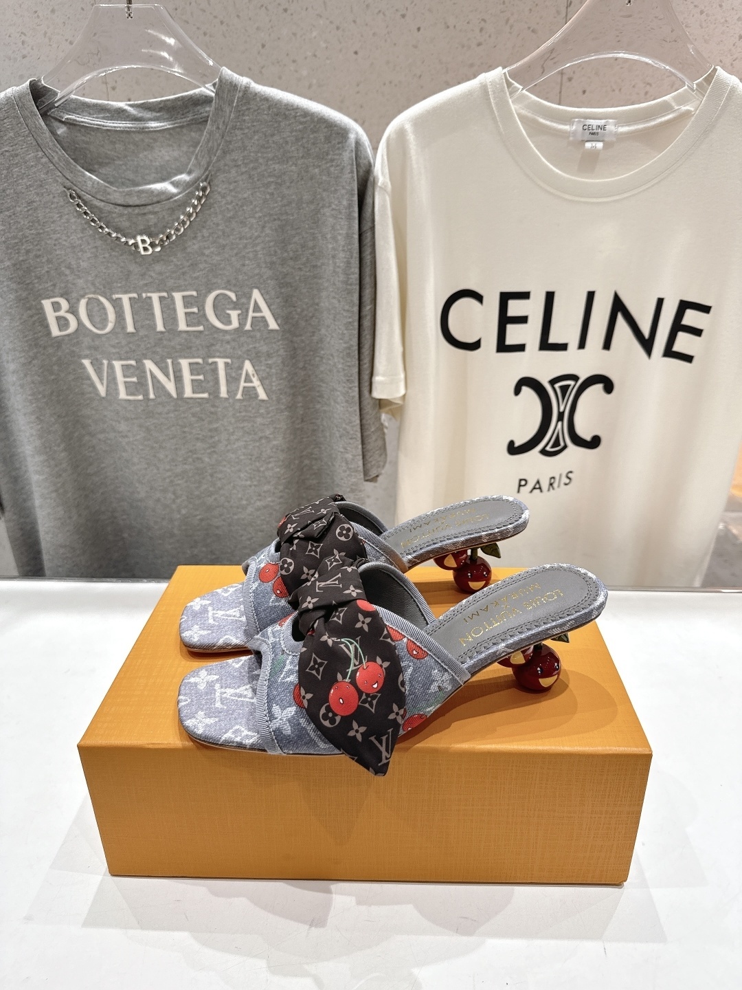 Louis Vuitton x Murakami Cherry Monogram Denim Bow Mules