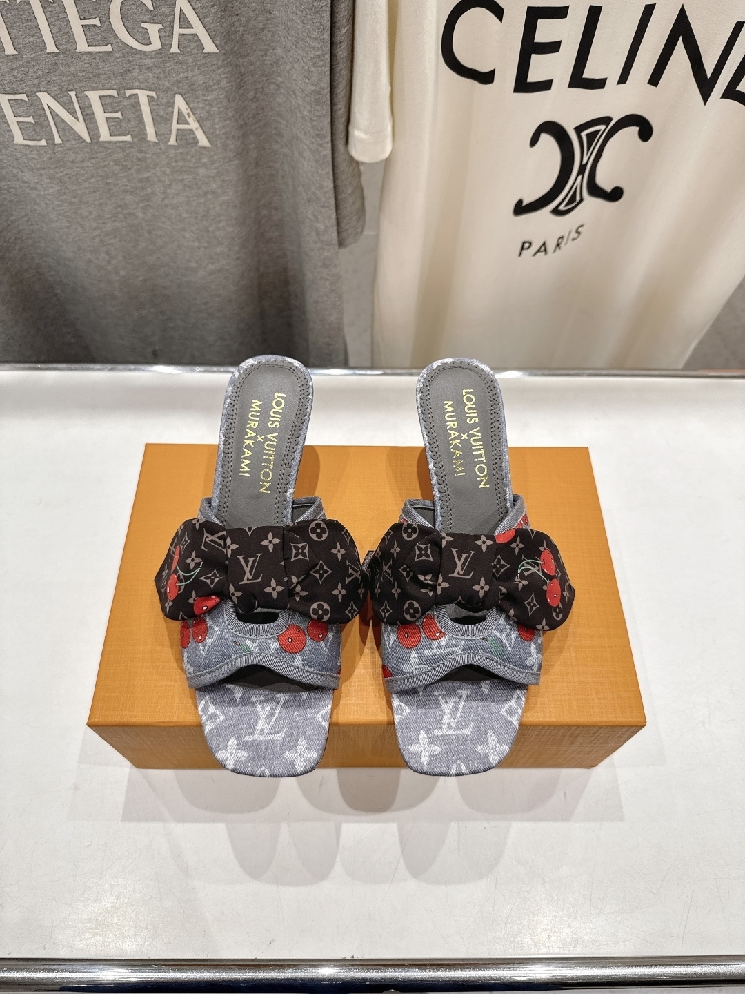 Louis Vuitton x Murakami Cherry Monogram Denim Bow Mules