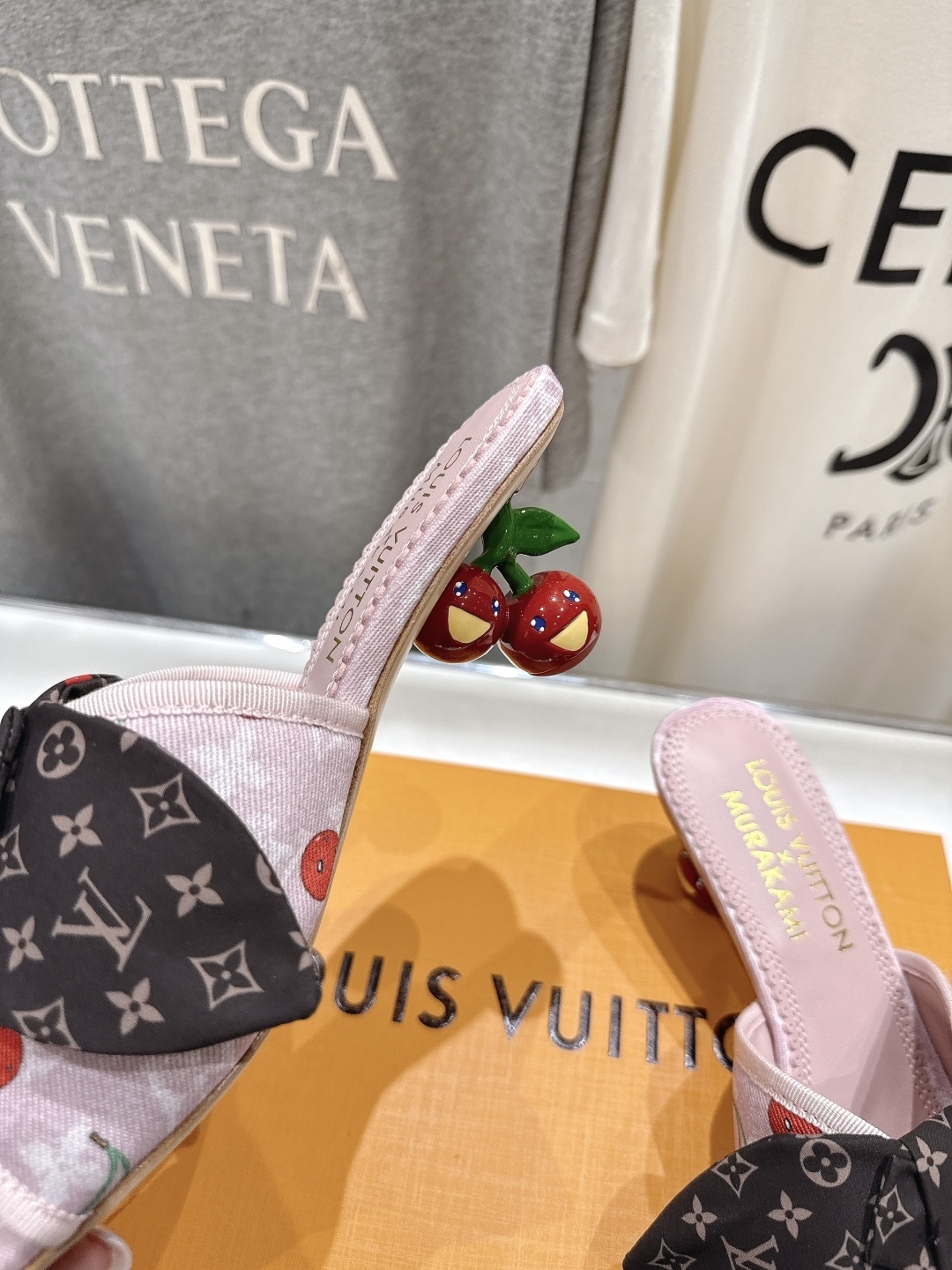 Louis Vuitton x Murakami Cherry Monogram Pink Bow Mules Sandals
