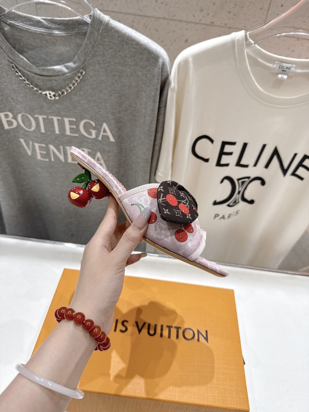 Louis Vuitton x Murakami Cherry Monogram Pink Bow Mules Sandals