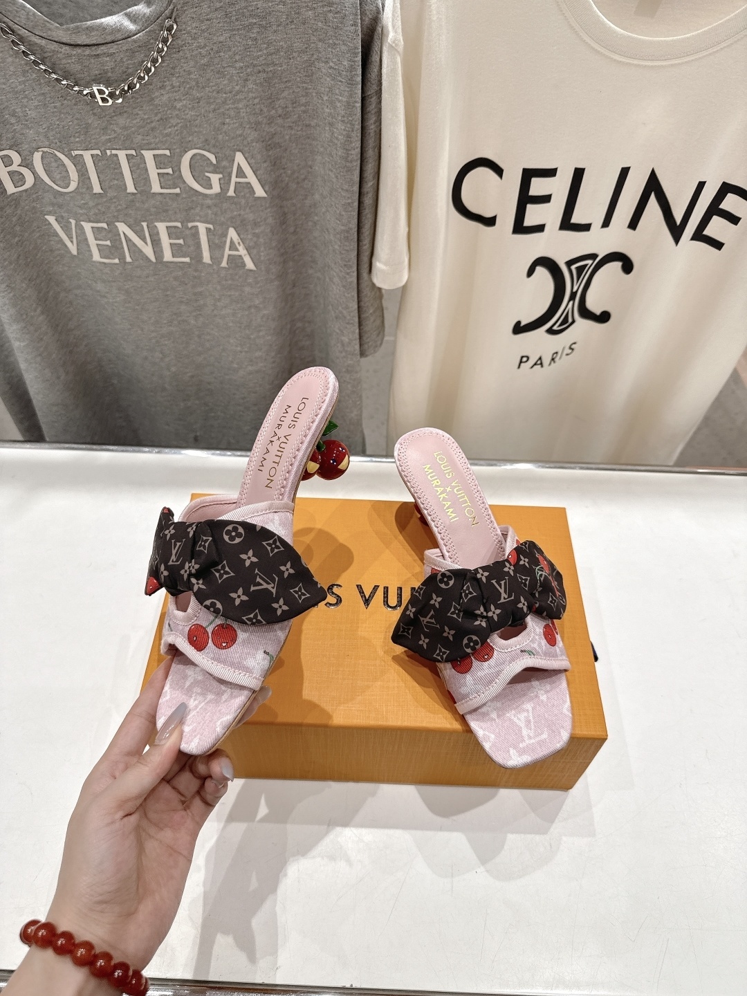 Louis Vuitton x Murakami Cherry Monogram Pink Bow Mules Sandals