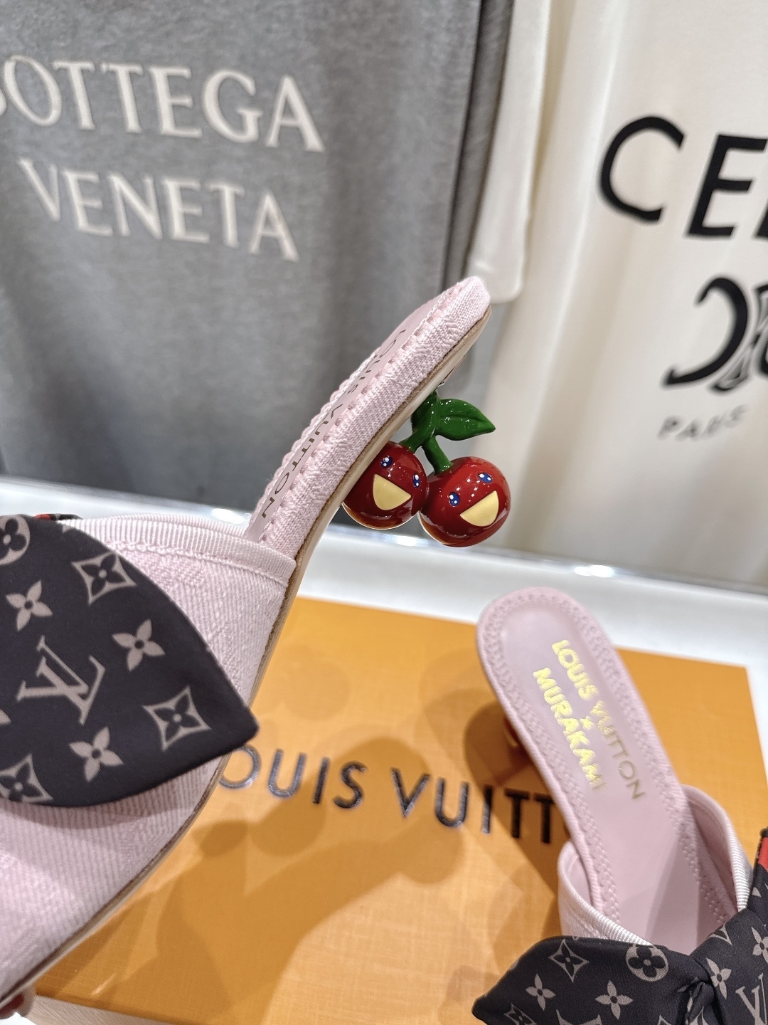 Louis Vuitton x Murakami Pink Cherry Monogram Bow Mules