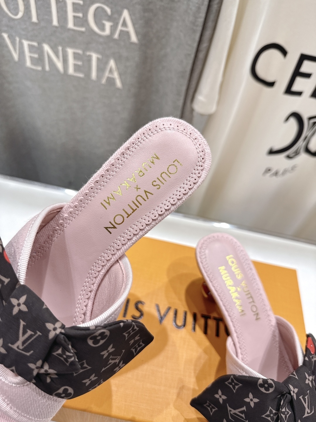 Louis Vuitton x Murakami Pink Cherry Monogram Bow Mules