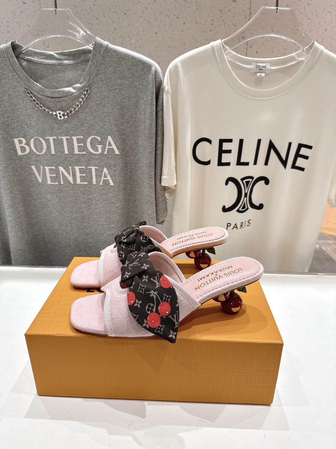 Louis Vuitton x Murakami Pink Cherry Monogram Bow Mules