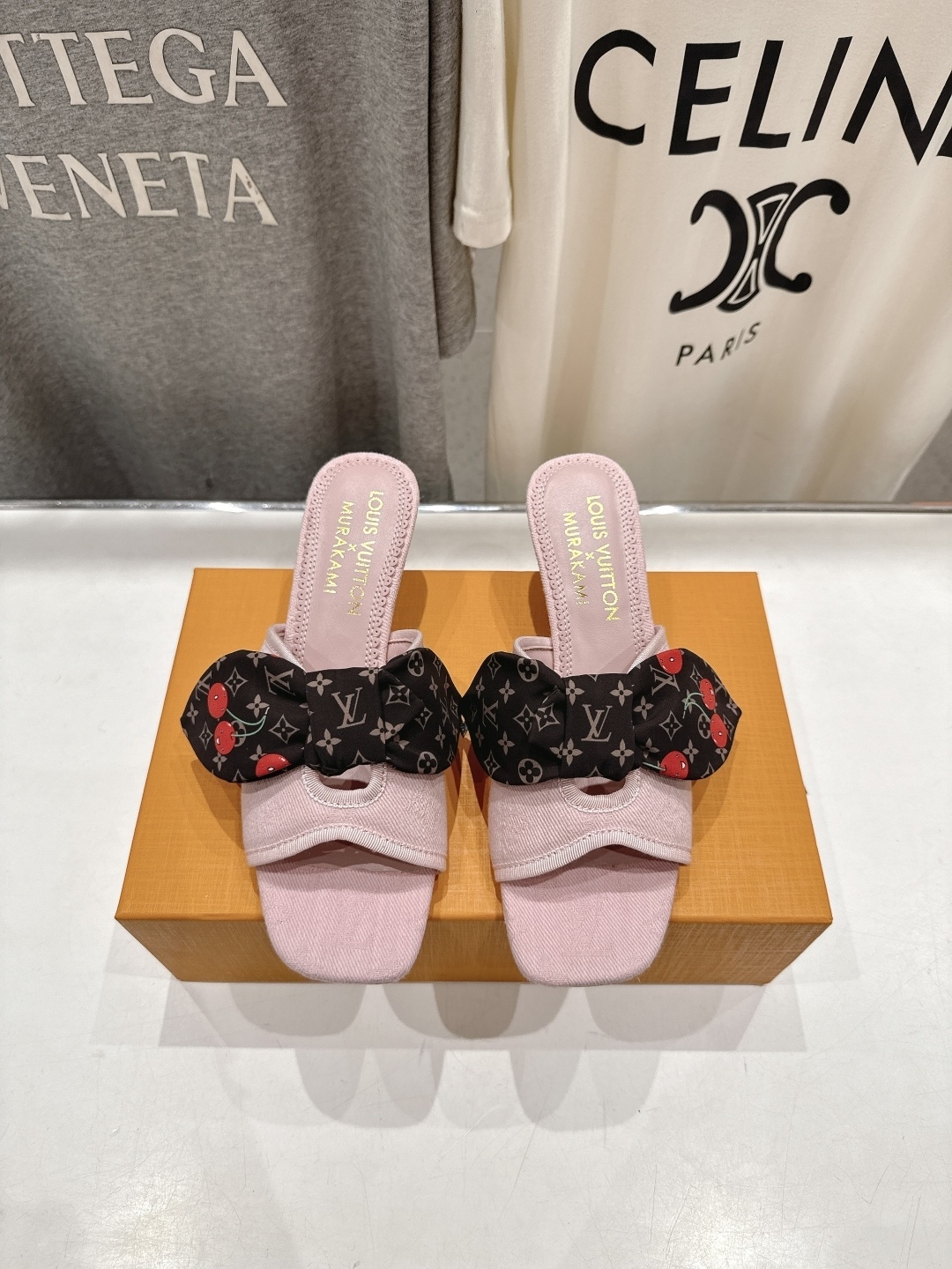 Louis Vuitton x Murakami Pink Cherry Monogram Bow Mules