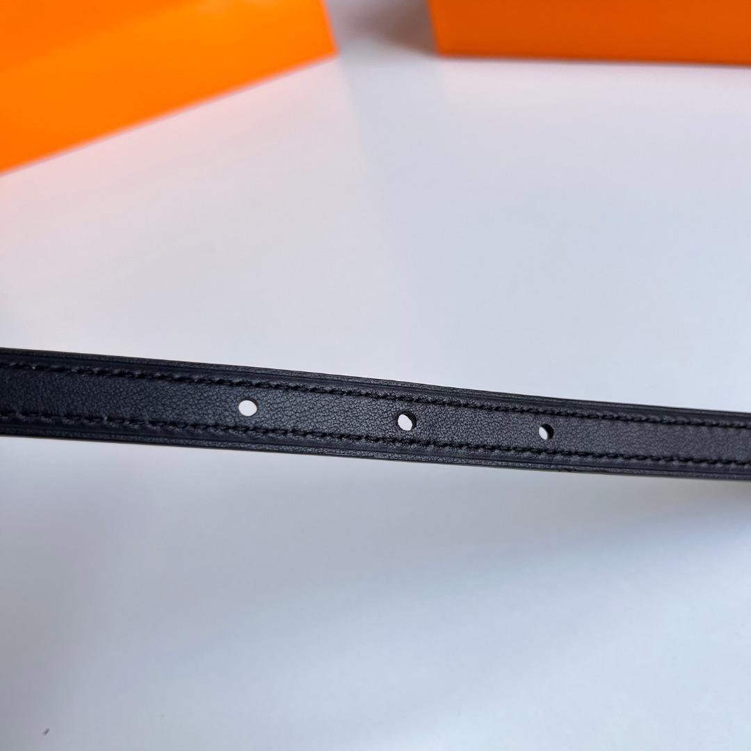 Luxury Black Leather Belt Bag with Gold H Buckle & Waist Pouch