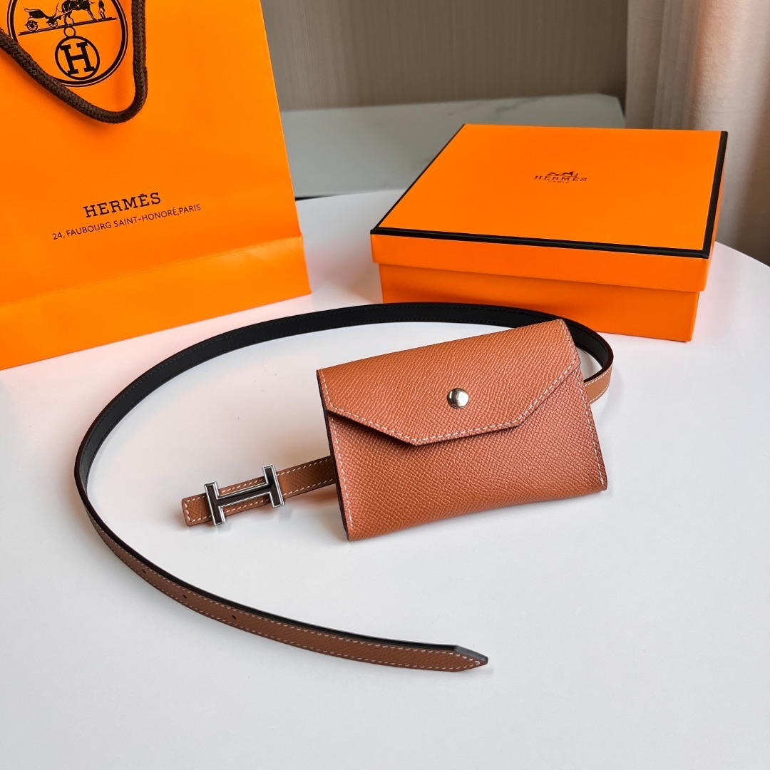 Hermès Epsom Leather Belt Bag with Palladium H Buckle - Gold