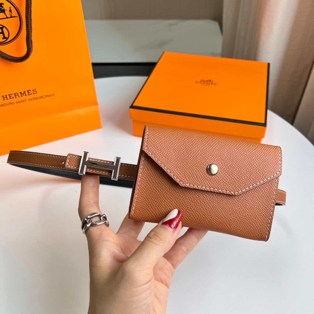 Hermès Epsom Leather Belt Bag with Palladium H Buckle - Gold