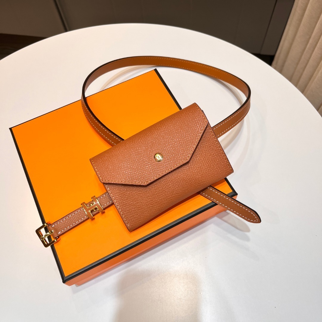 Hermes Gold Epsom Leather Belt Bag with Gold Hardware