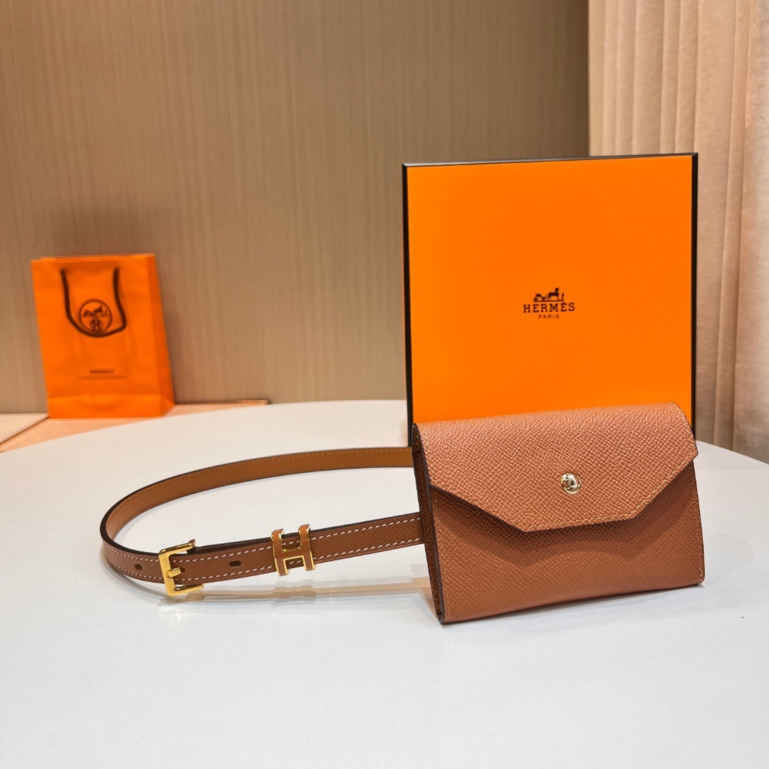Hermes Gold Epsom Leather Belt Bag with Gold Hardware