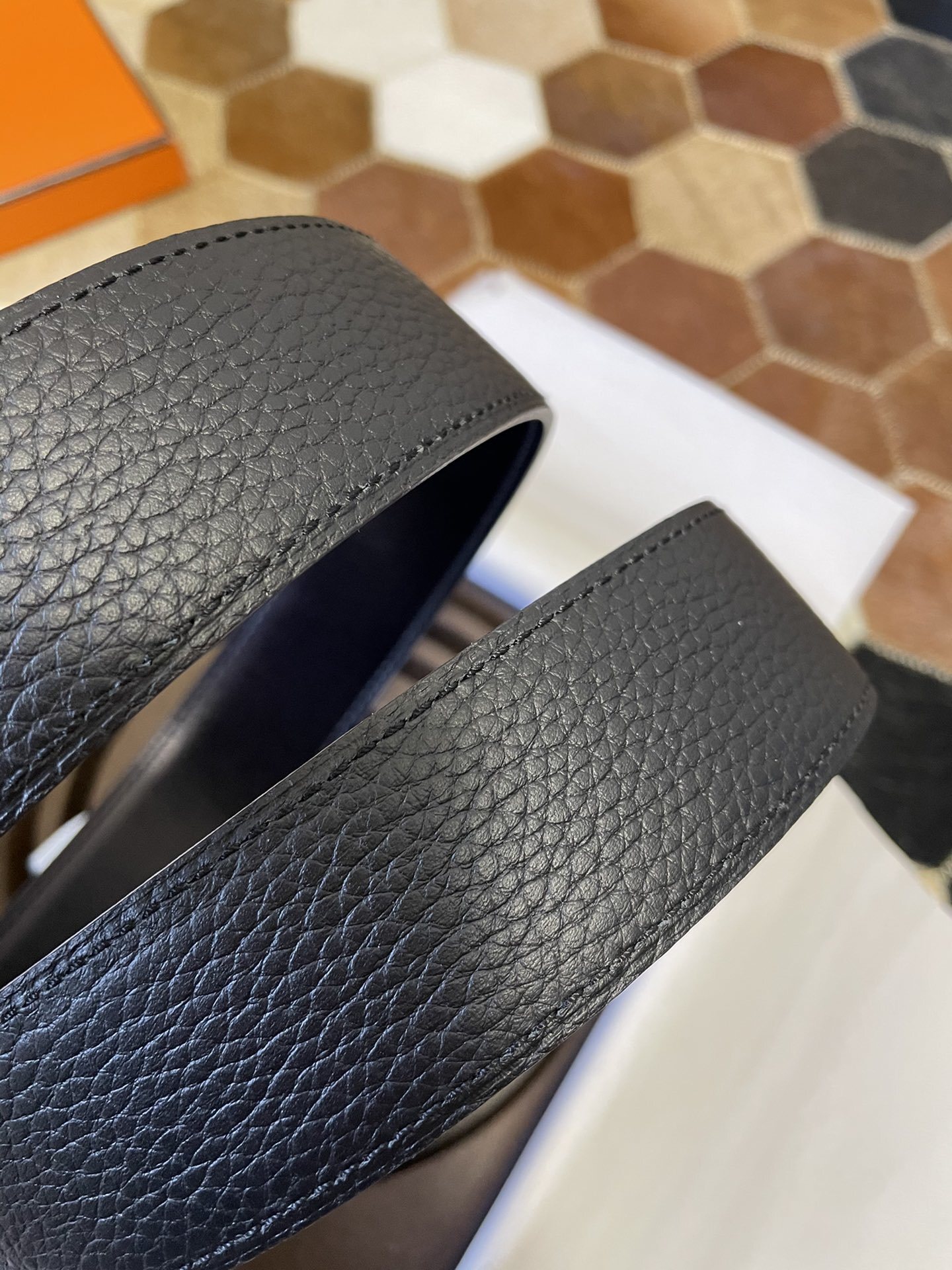 Classic Men's Black Leather Belt with Premium Silver H Buckle