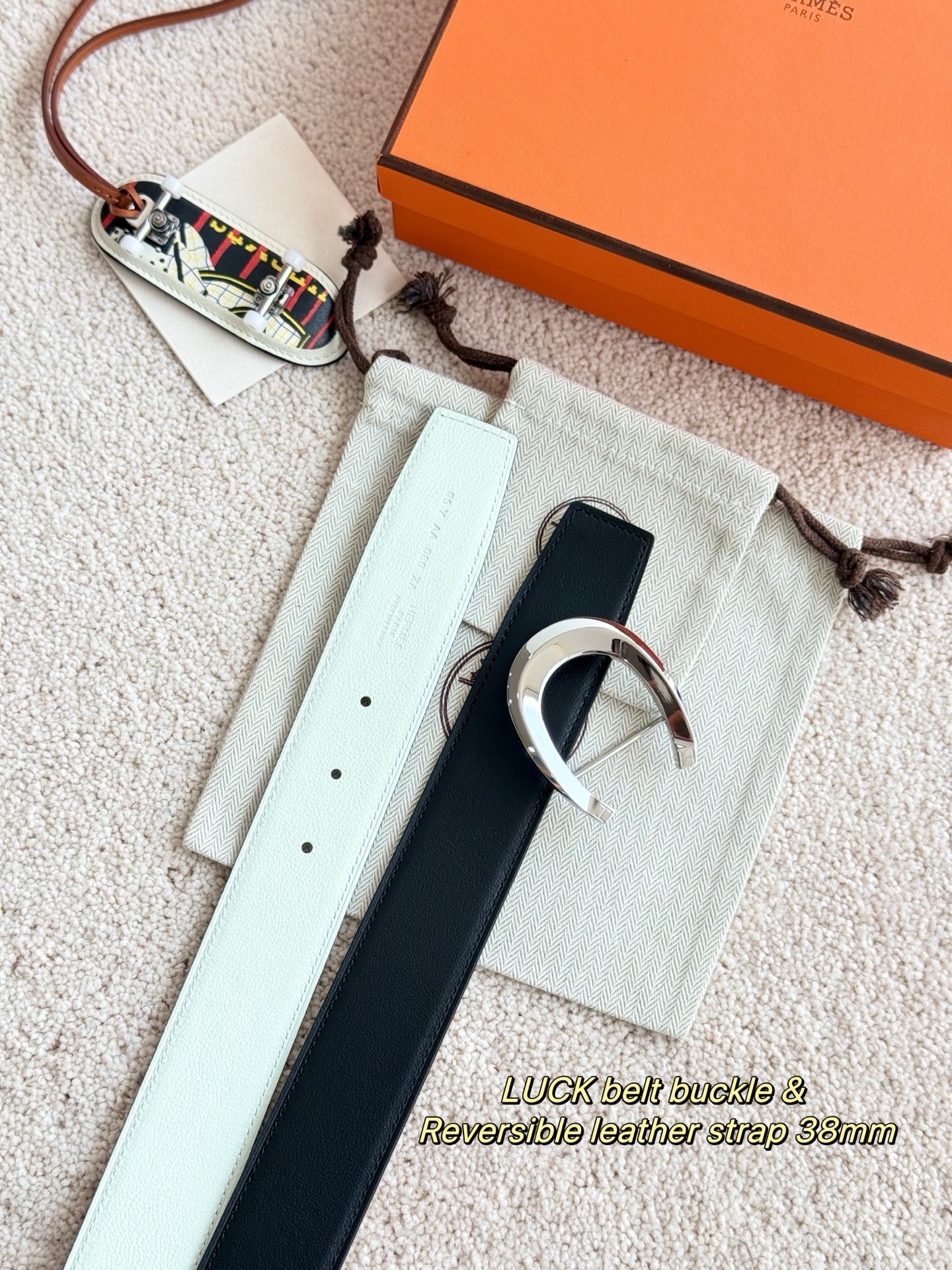 Hermès Luck Buckle & Reversible 38mm Leather Belt