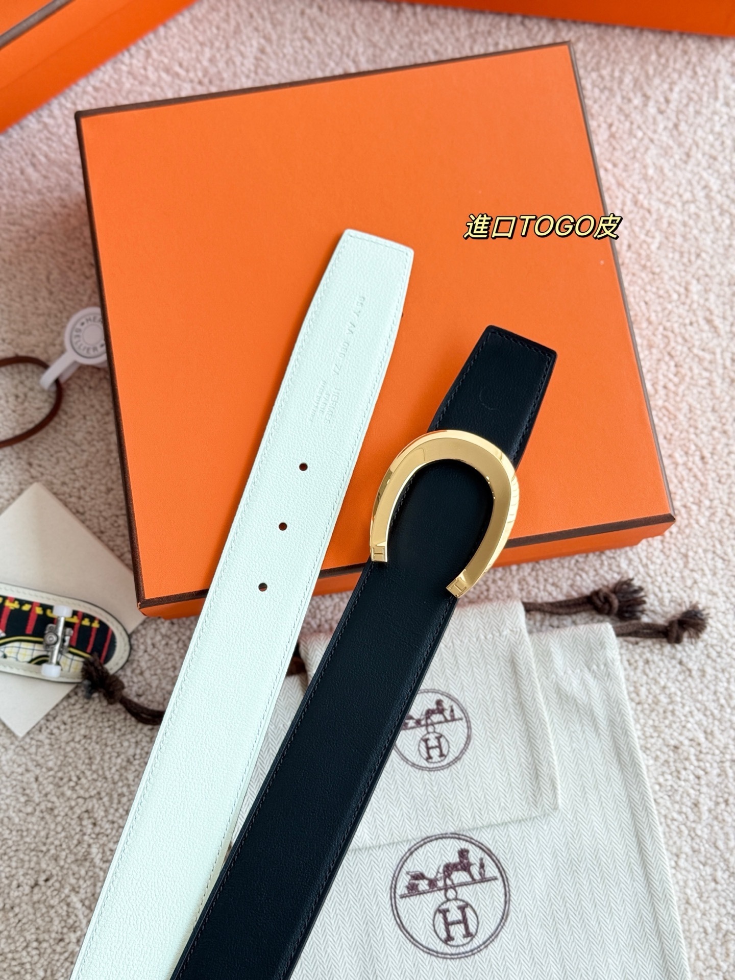 Hermes Luck Buckle & Reversible Leather Belt 38mm