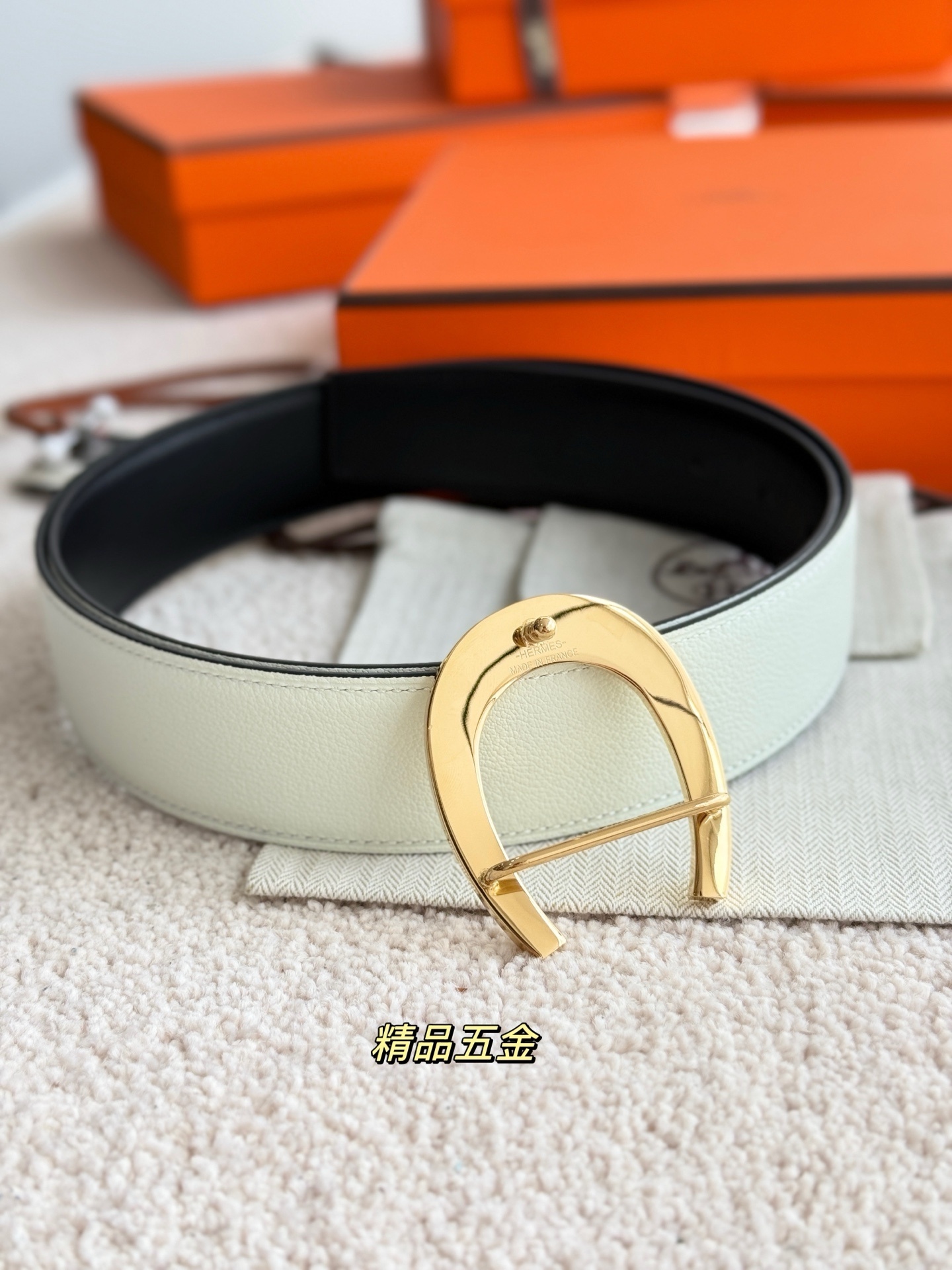 Hermes Luck Buckle & Reversible Leather Belt 38mm