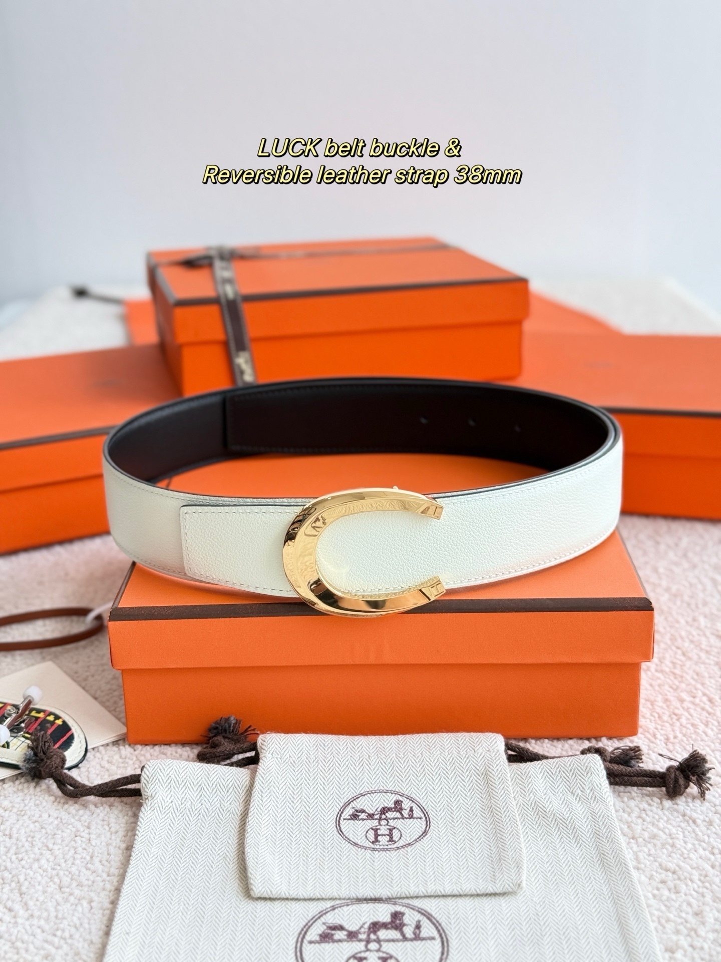 Hermes Luck Buckle & Reversible Leather Belt 38mm
