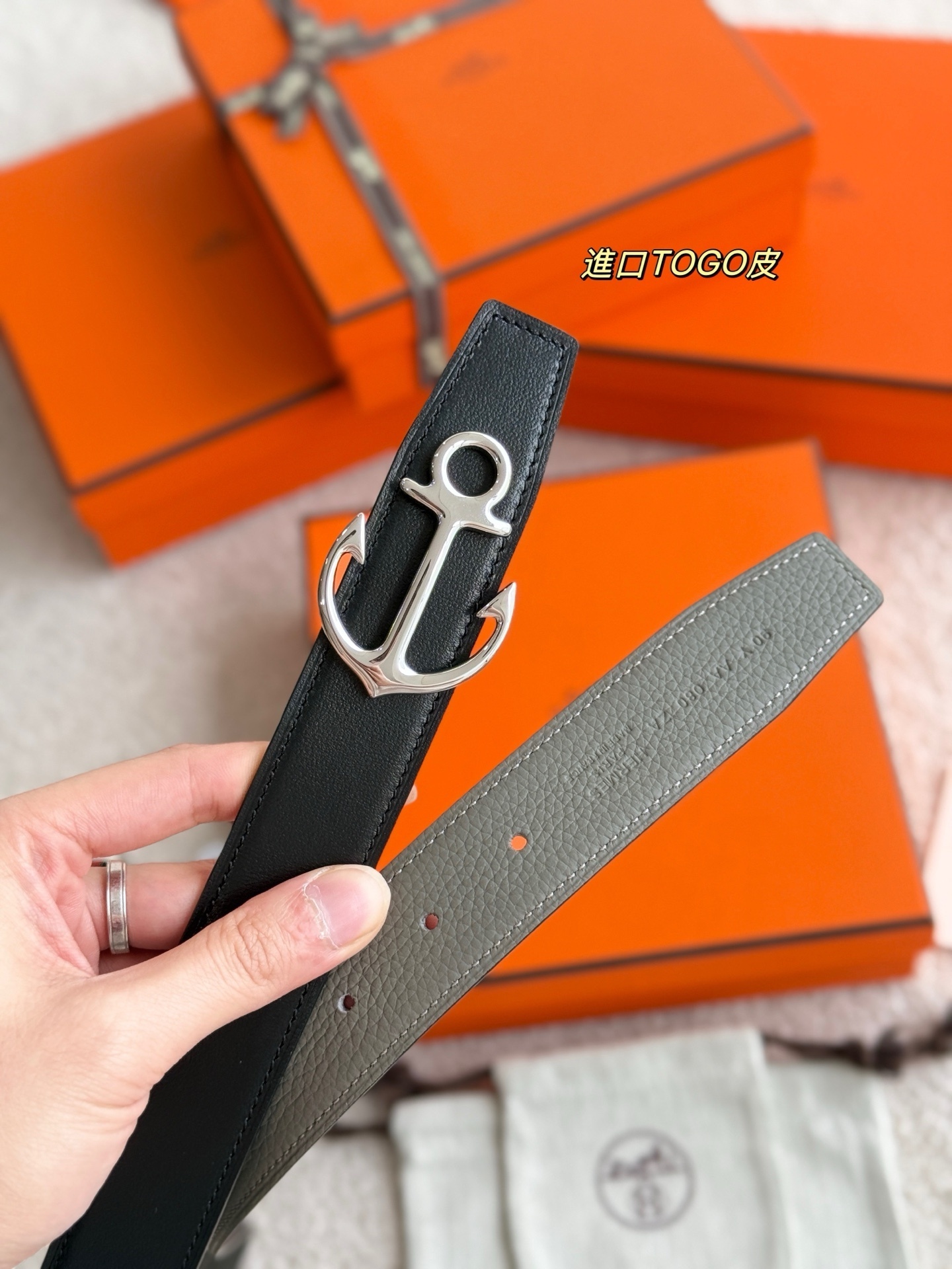 Hermes Cargo Belt Buckle & Reversible Leather Strap 32mm