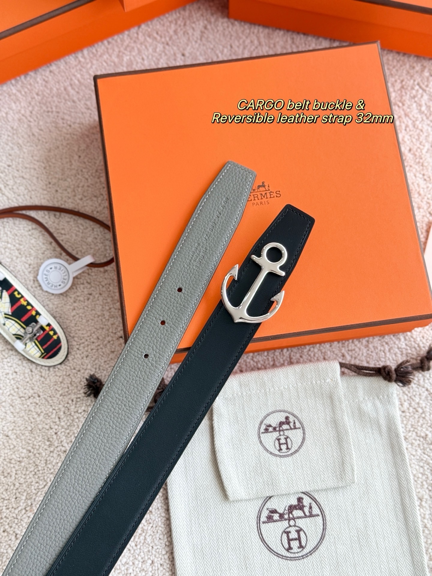 Hermes Cargo Belt Buckle & Reversible Leather Strap 32mm
