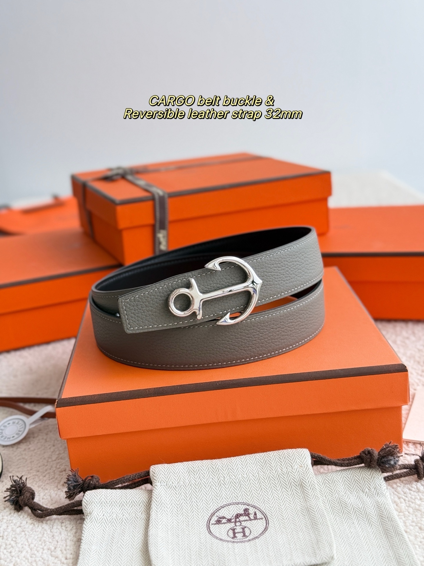 Hermes Cargo Belt Buckle & Reversible Leather Strap 32mm