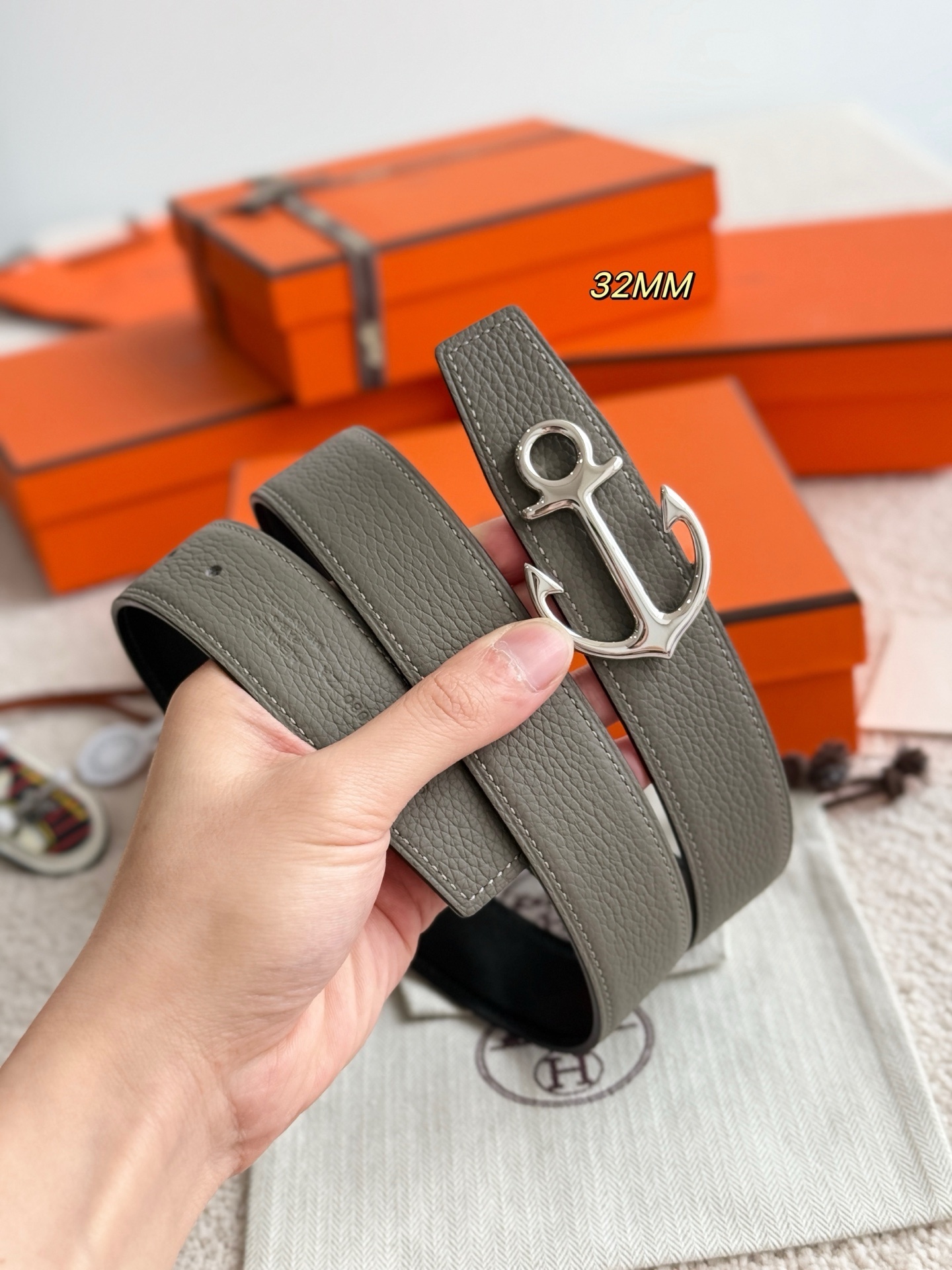 Hermes Cargo Belt Buckle & Reversible Leather Strap 32mm