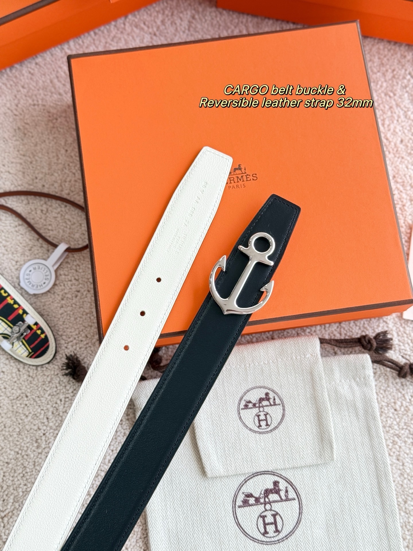 Hermes Cargo Belt Buckle & Reversible 32mm Leather Strap