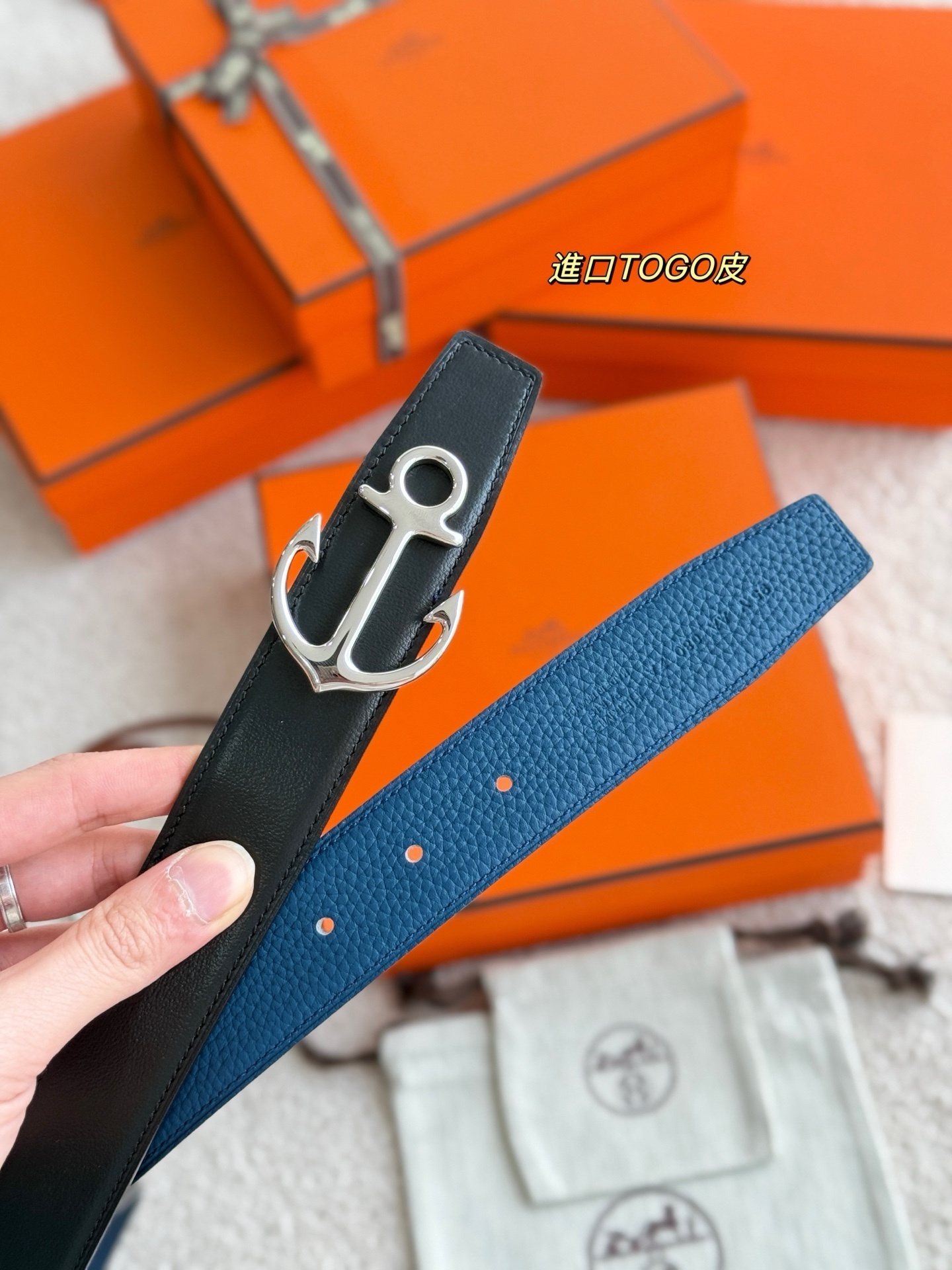 Hermes Cargo Belt Buckle & Reversible Leather Strap 32mm