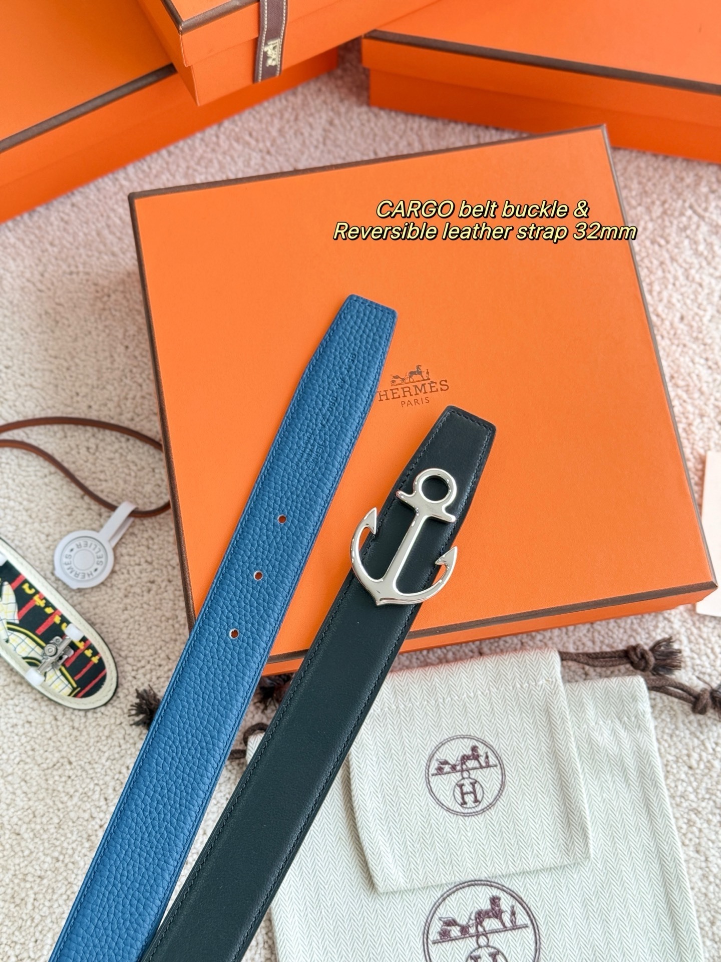 Hermes Cargo Belt Buckle & Reversible Leather Strap 32mm