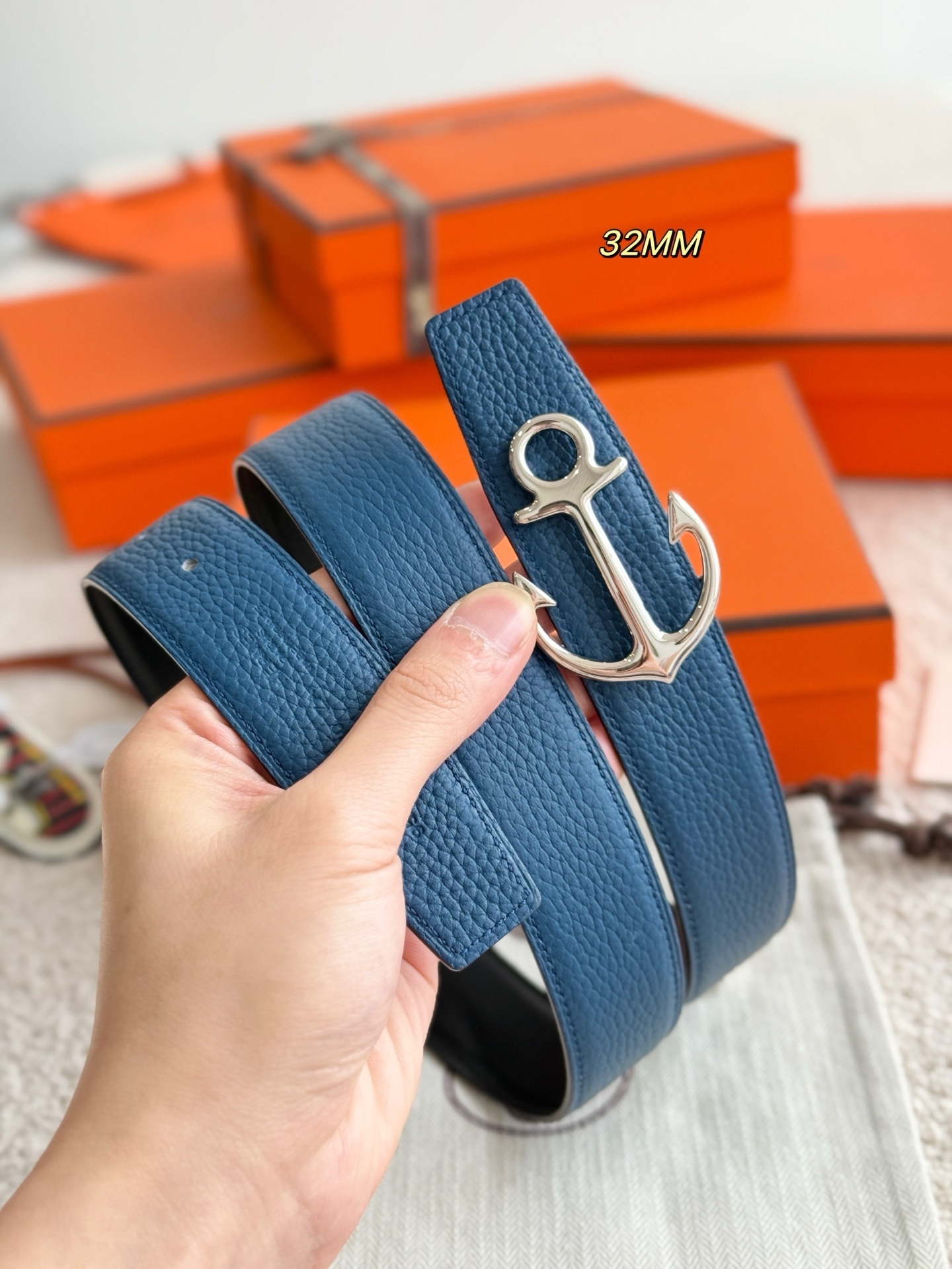 Hermes Cargo Belt Buckle & Reversible Leather Strap 32mm