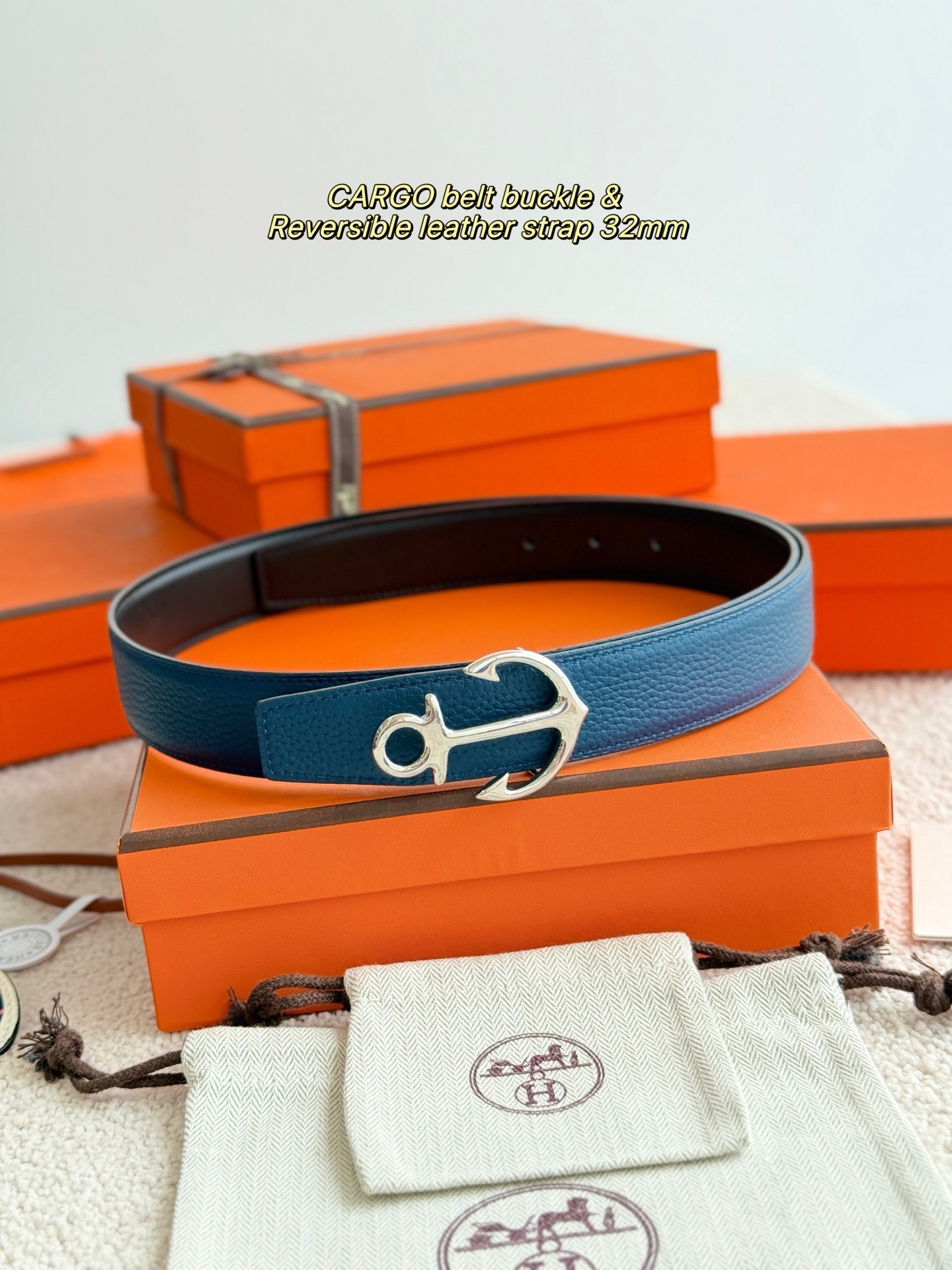 Hermes Cargo Belt Buckle & Reversible Leather Strap 32mm