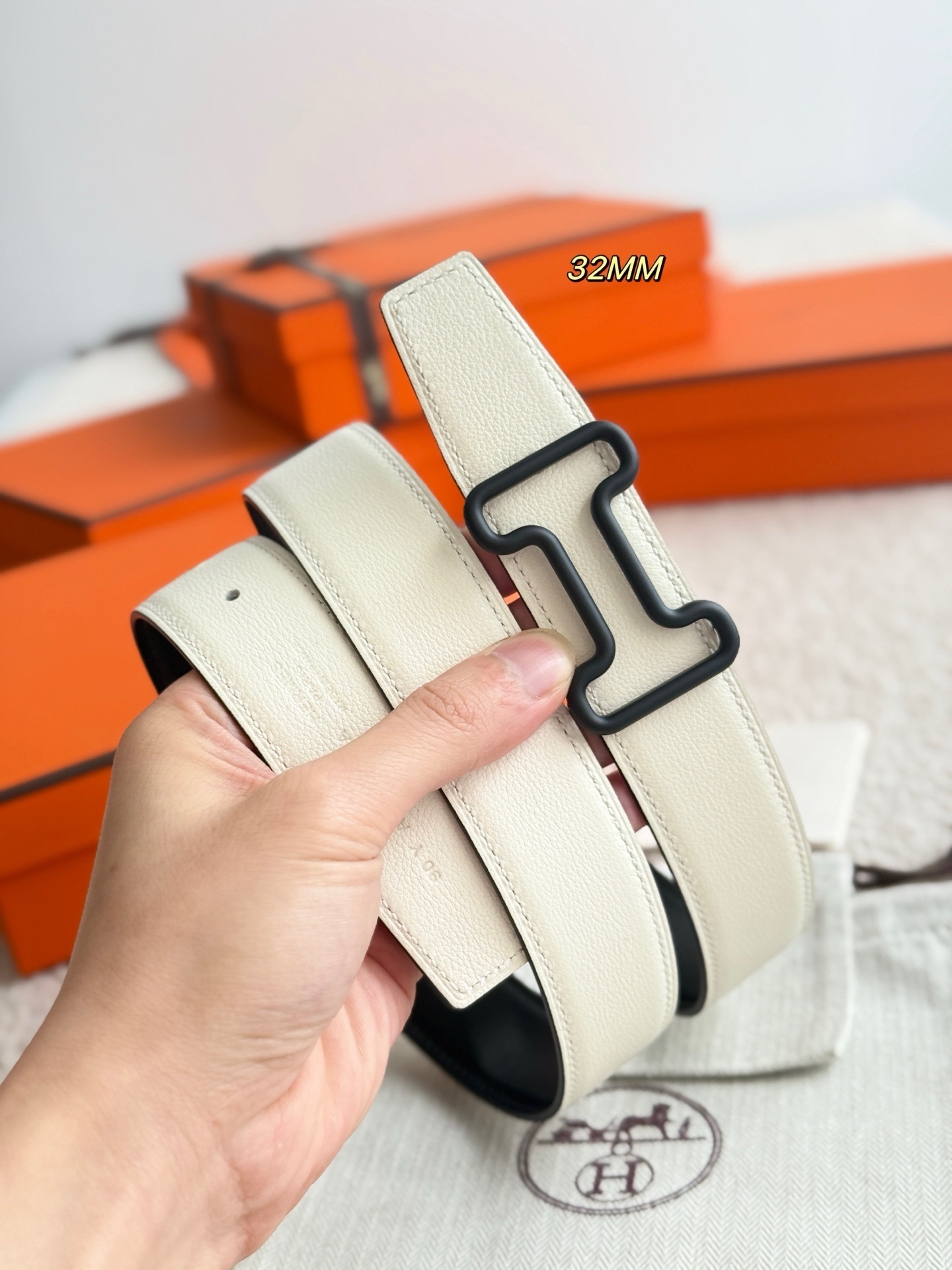 Hermes Tonight Belt Buckle & Reversible Leather Strap 32mm