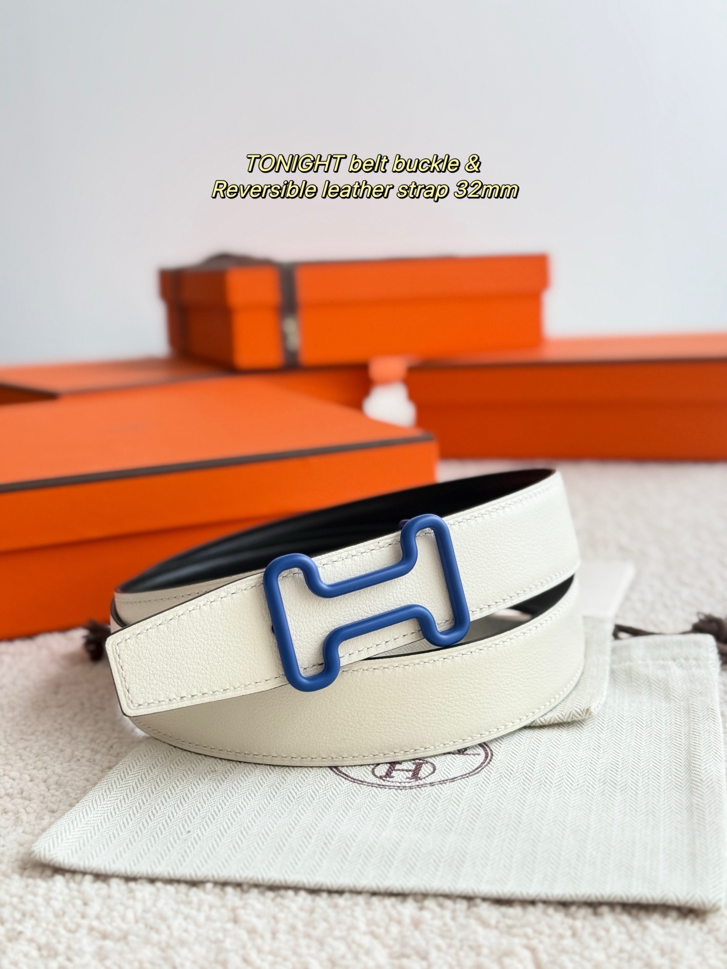 Hermes Tonight Belt Buckle & Reversible Leather Strap 32mm