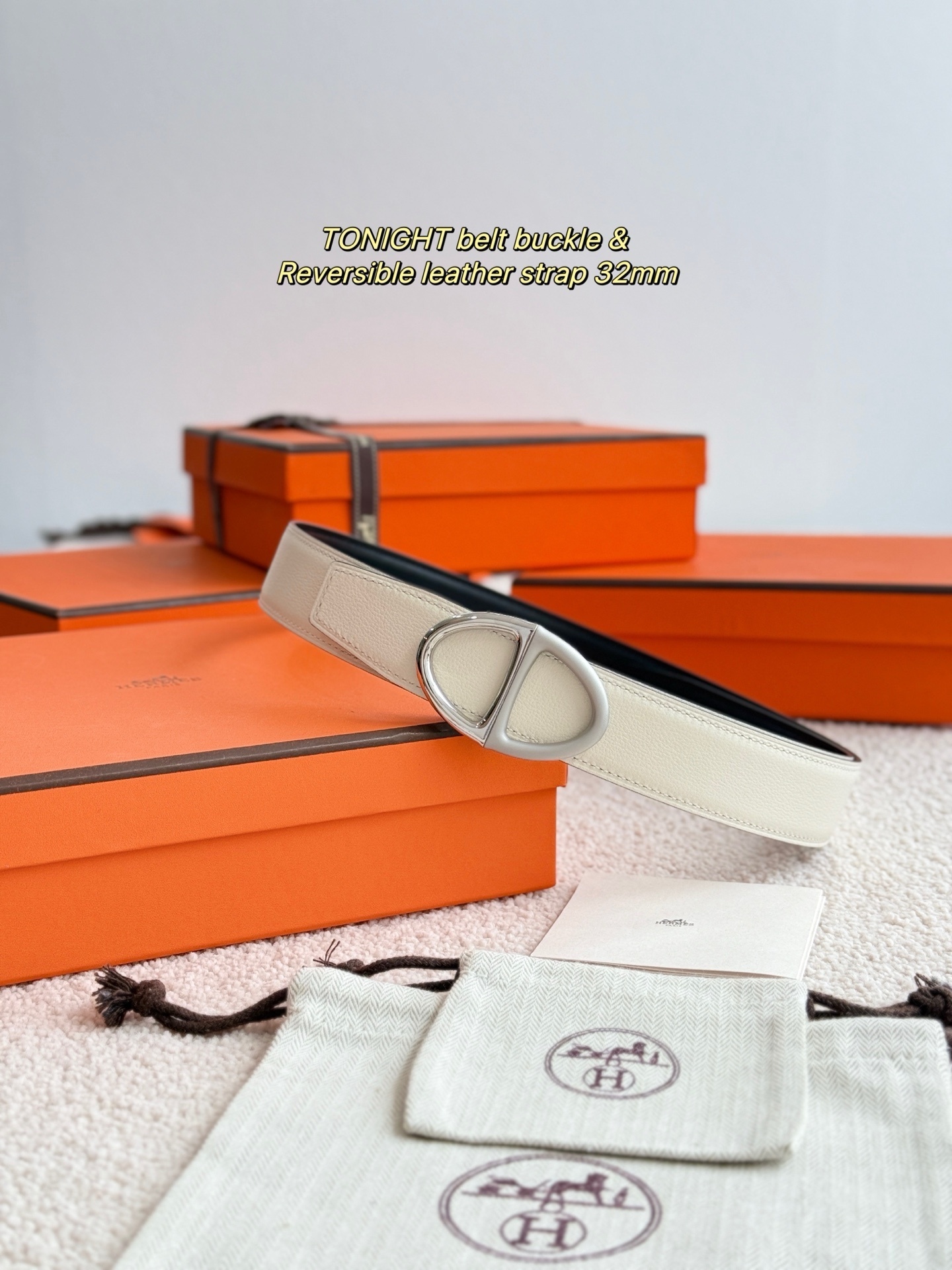 Hermès Tonight Belt Buckle & Reversible Leather Strap 32mm