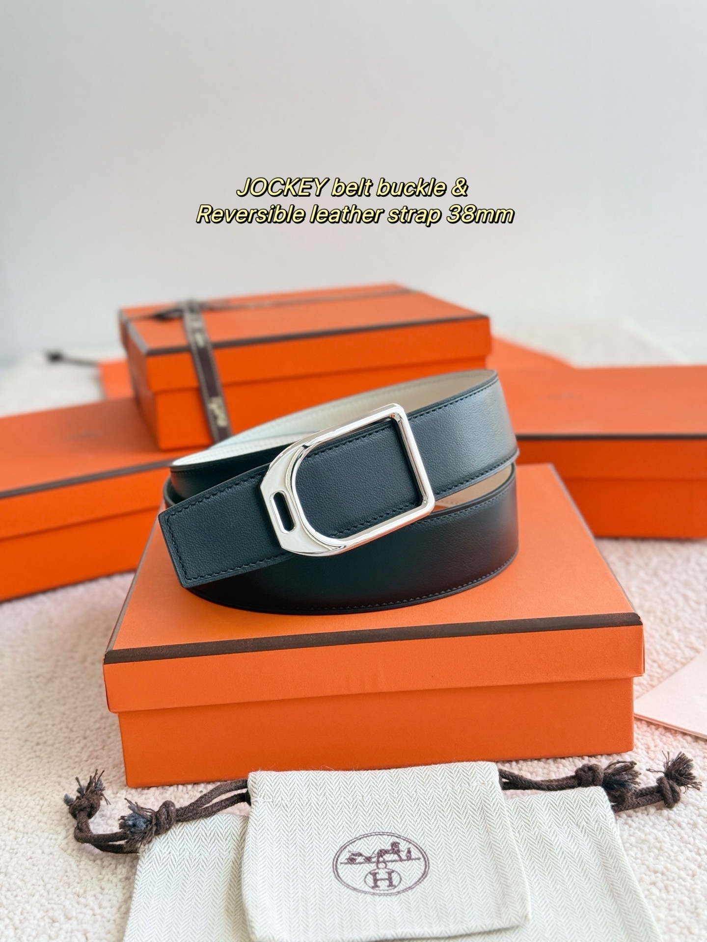 Hermès Jockey Reversible Leather Belt 38mm - Luxury Men's Accessory