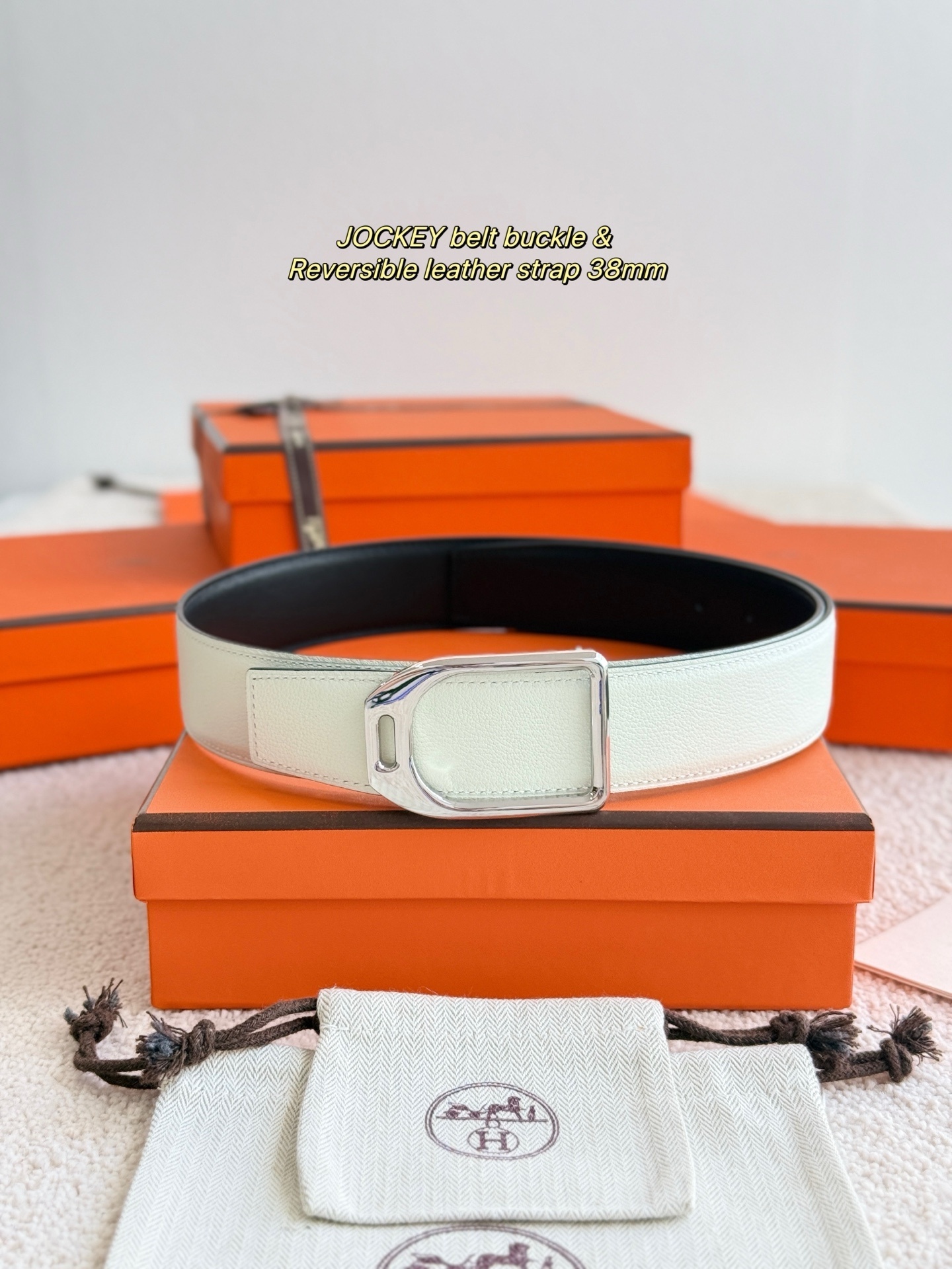 Hermès Jockey Reversible Leather Belt 38mm - Luxury Men's Accessory