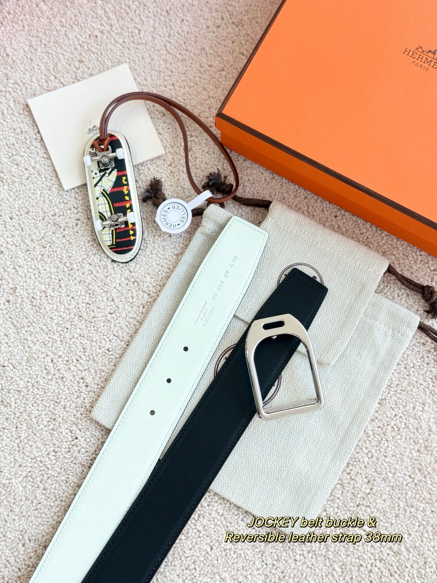 Hermès Jockey Reversible Leather Belt 38mm - Luxury Men's Accessory