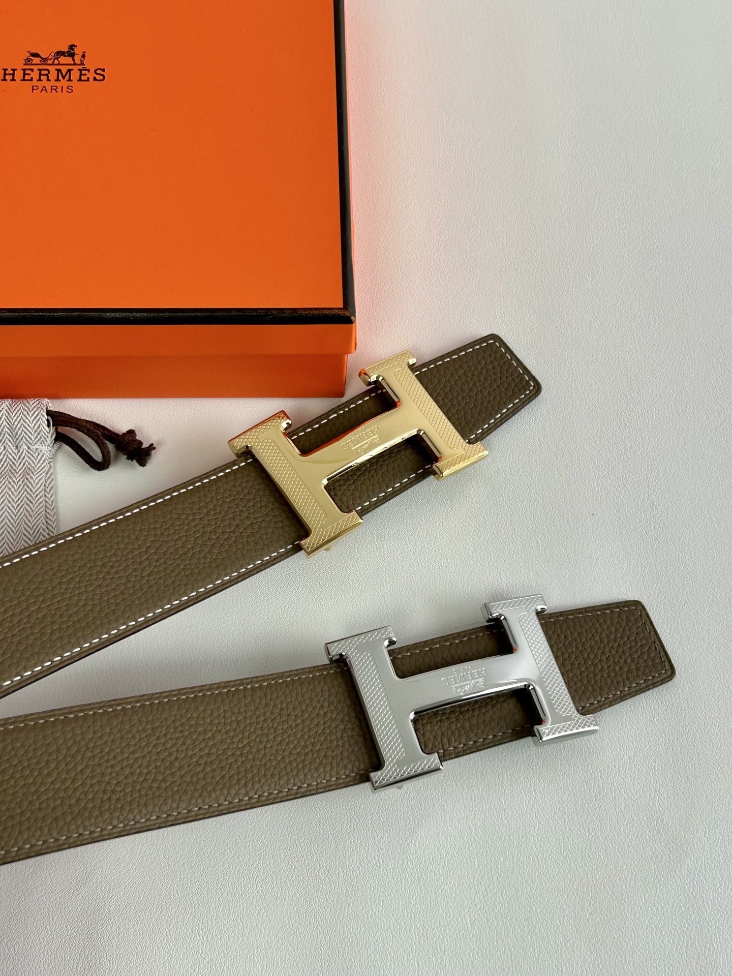 Hermès H Belt Kit Reversible Leather with Textured H Buckle