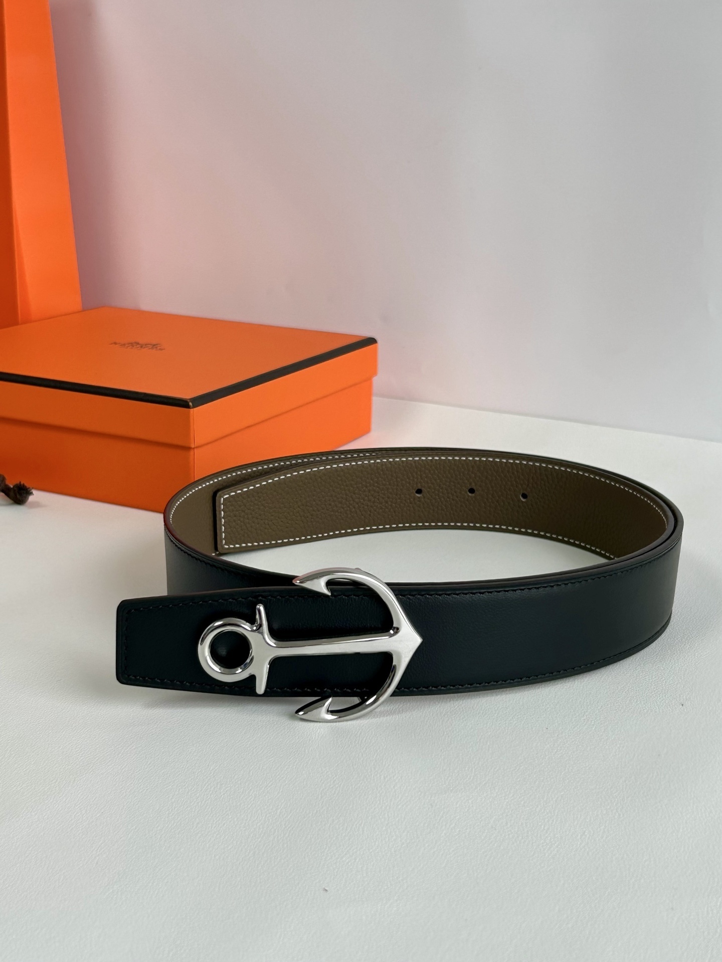 Hermes Chaine d'Ancre Anchor Buckle Leather Belt for Men & Women